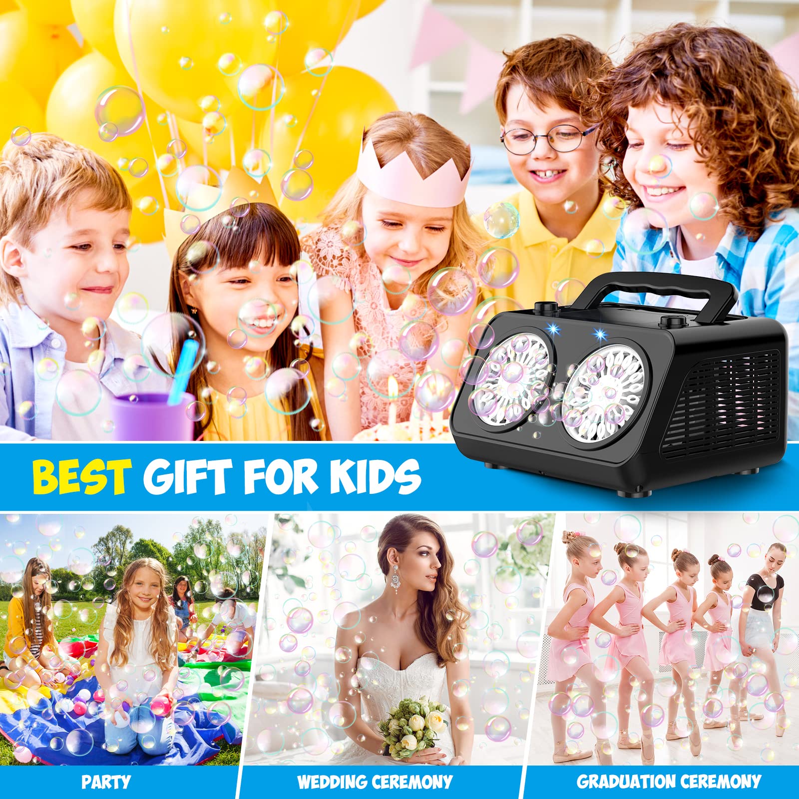 Foto 6 | Soplador De Burbujas Automático Bubble Machine Yucmed Para Niños - Venta Internacional.