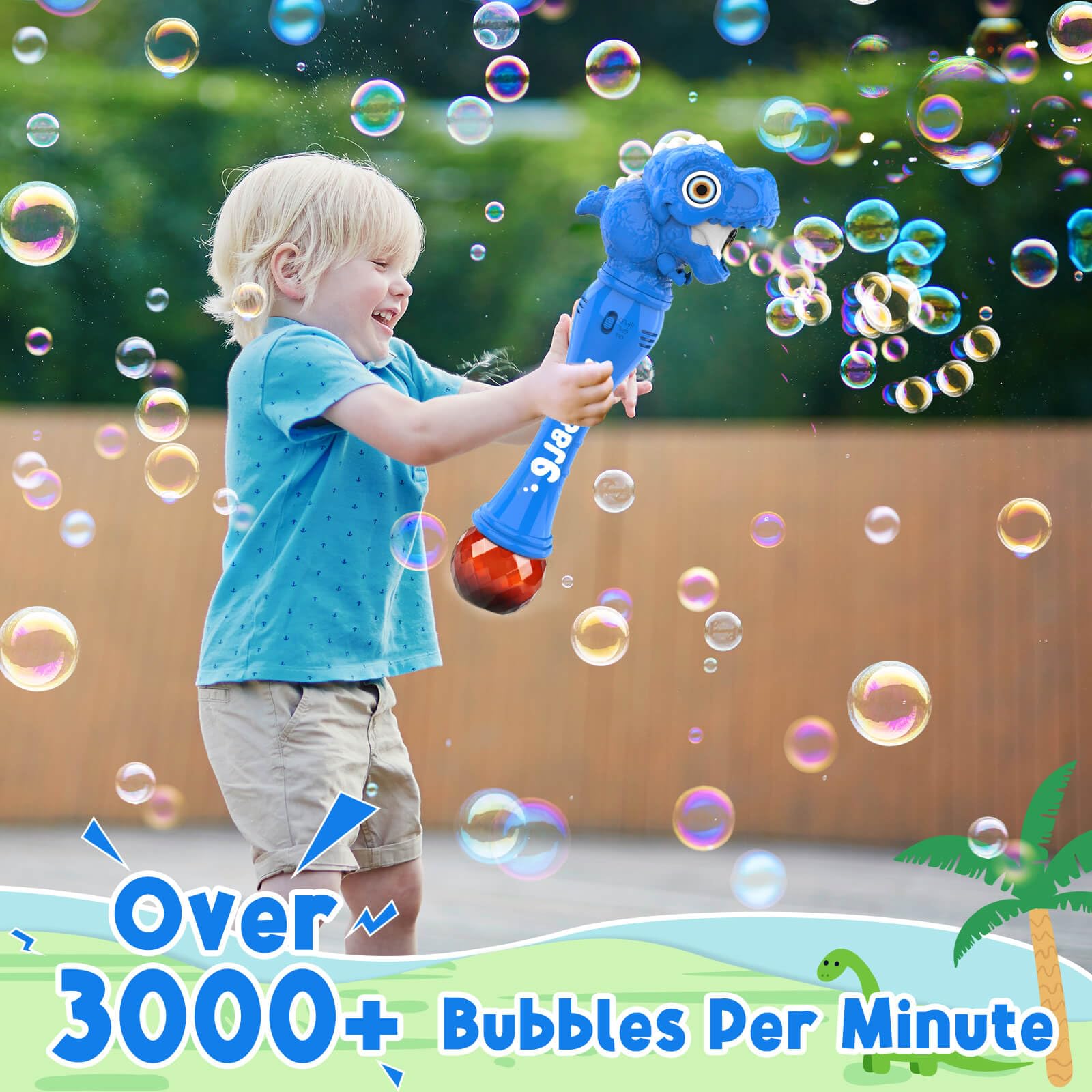 Foto 3 pulgar | Bubble Wand Toy Britik Bubble Blower, Diseño De Dinosaurio, Azul - Venta Internacional.
