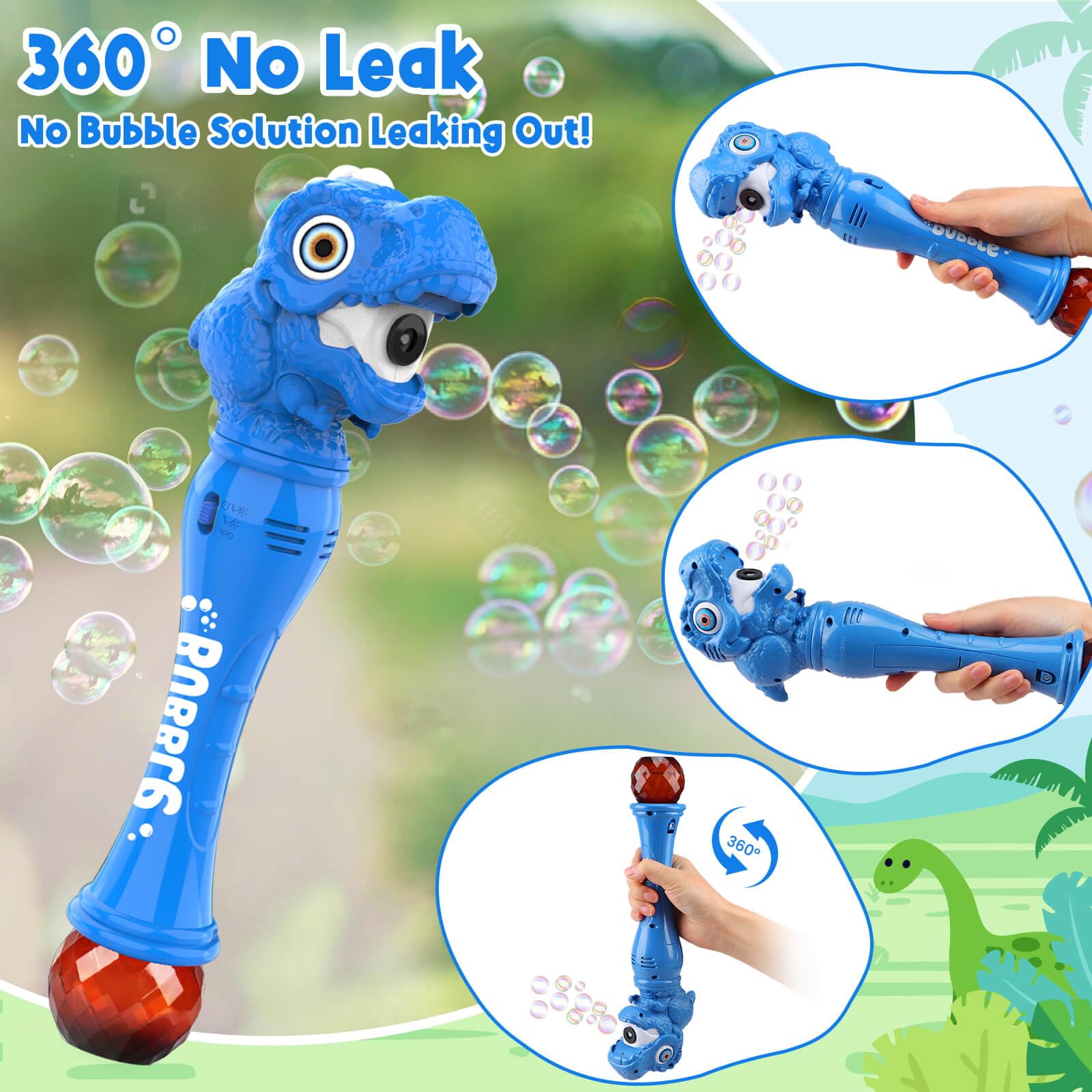 Foto 4 pulgar | Bubble Wand Toy Britik Bubble Blower, Diseño De Dinosaurio, Azul - Venta Internacional.
