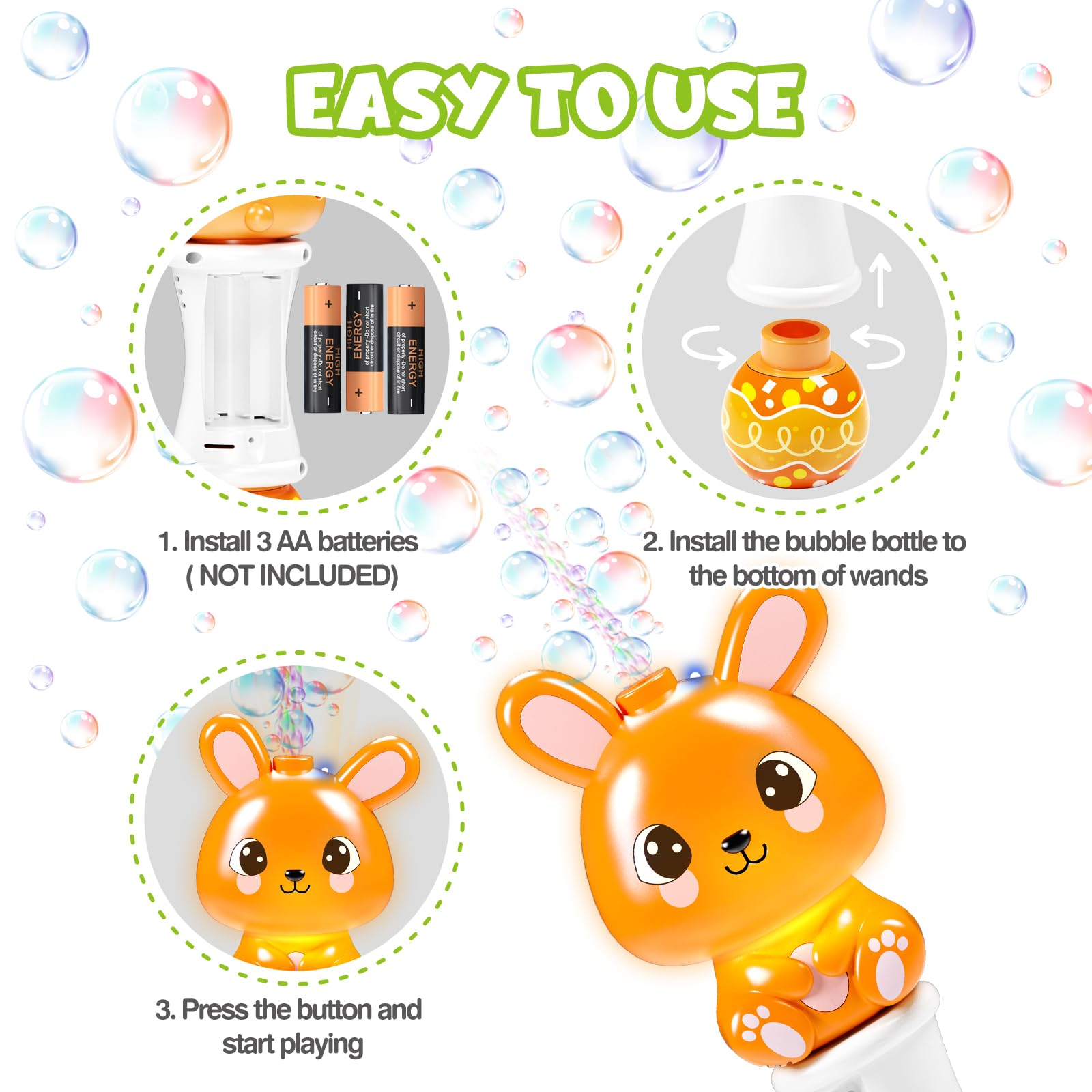 Foto 4 pulgar | Bubble Wands Aurotops, Paquete De 2 Unidades Con Luz Para Niños Y Solución - Venta Internacional.