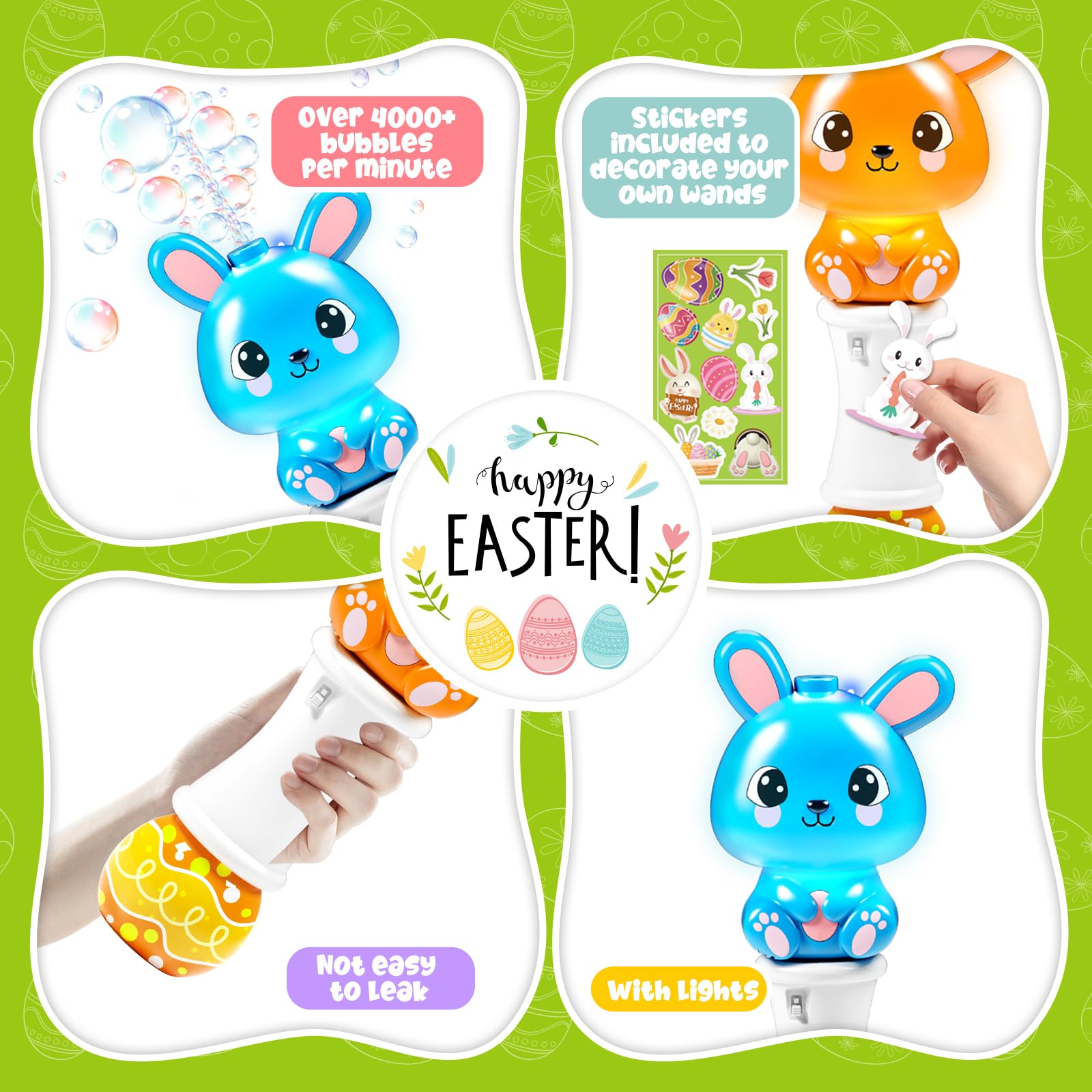 Foto 5 pulgar | Bubble Wands Aurotops, Paquete De 2 Unidades Con Luz Para Niños Y Solución - Venta Internacional.