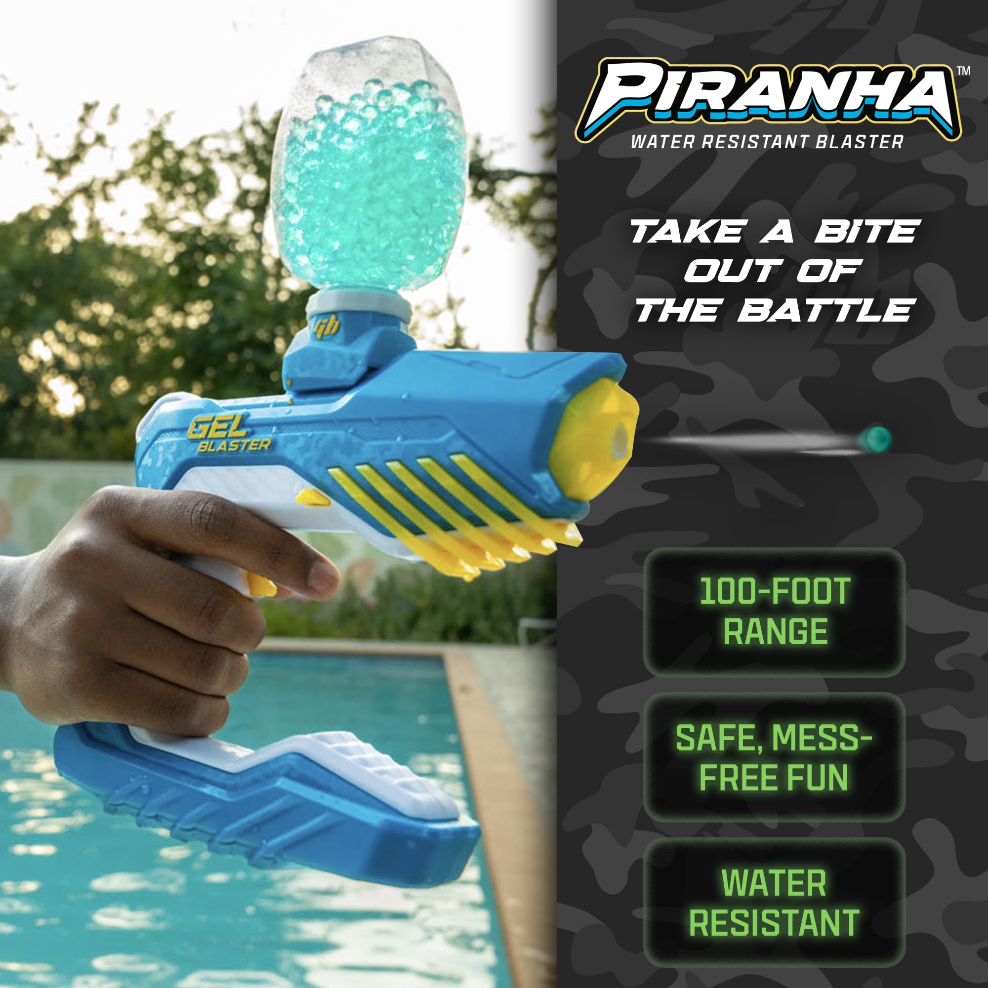 Foto 3 pulgar | Lanzador De Gel Impermeable Piranha Splat Ball Pistola Gel Blasters - Venta Internacional.