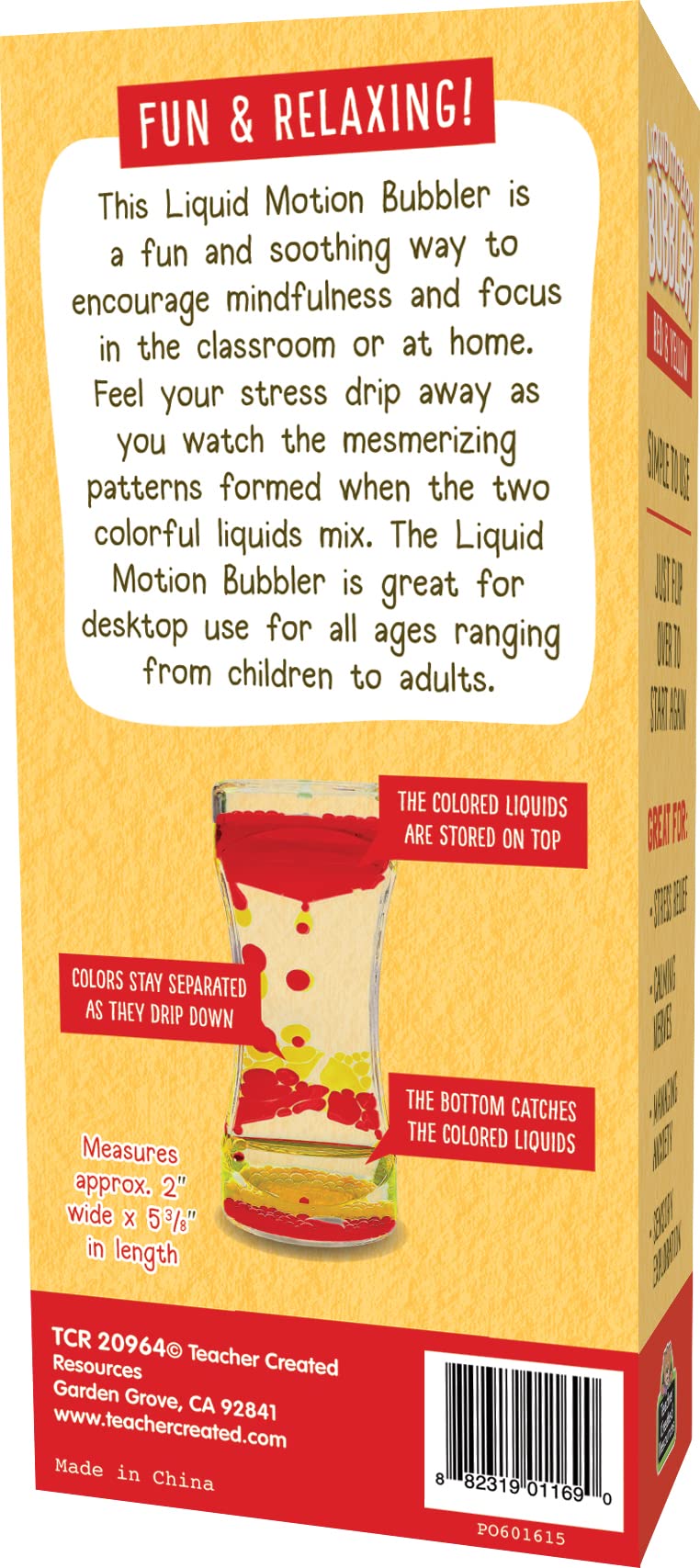 Foto 4 | Recursos Creados Por Maestros En Liquid Motion Bubbler, Rojo Y Amarillo - Venta Internacional.