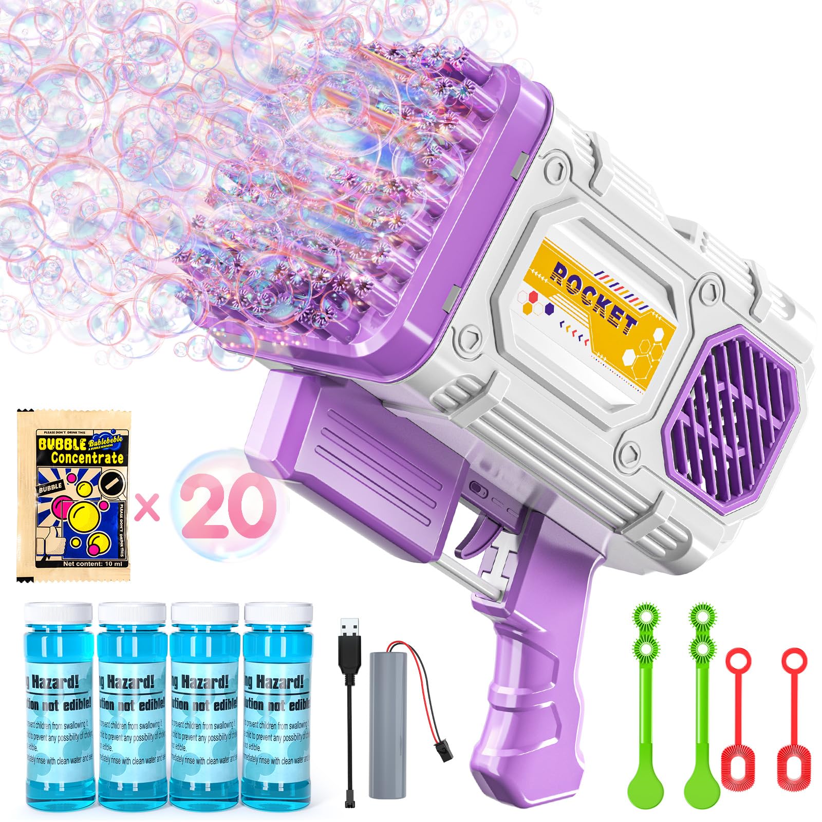 Foto 1 | Ametralladora De Burbujas Temi De 86 Orificios Para Niños Con Solución Y Cargador - Venta Internacional.