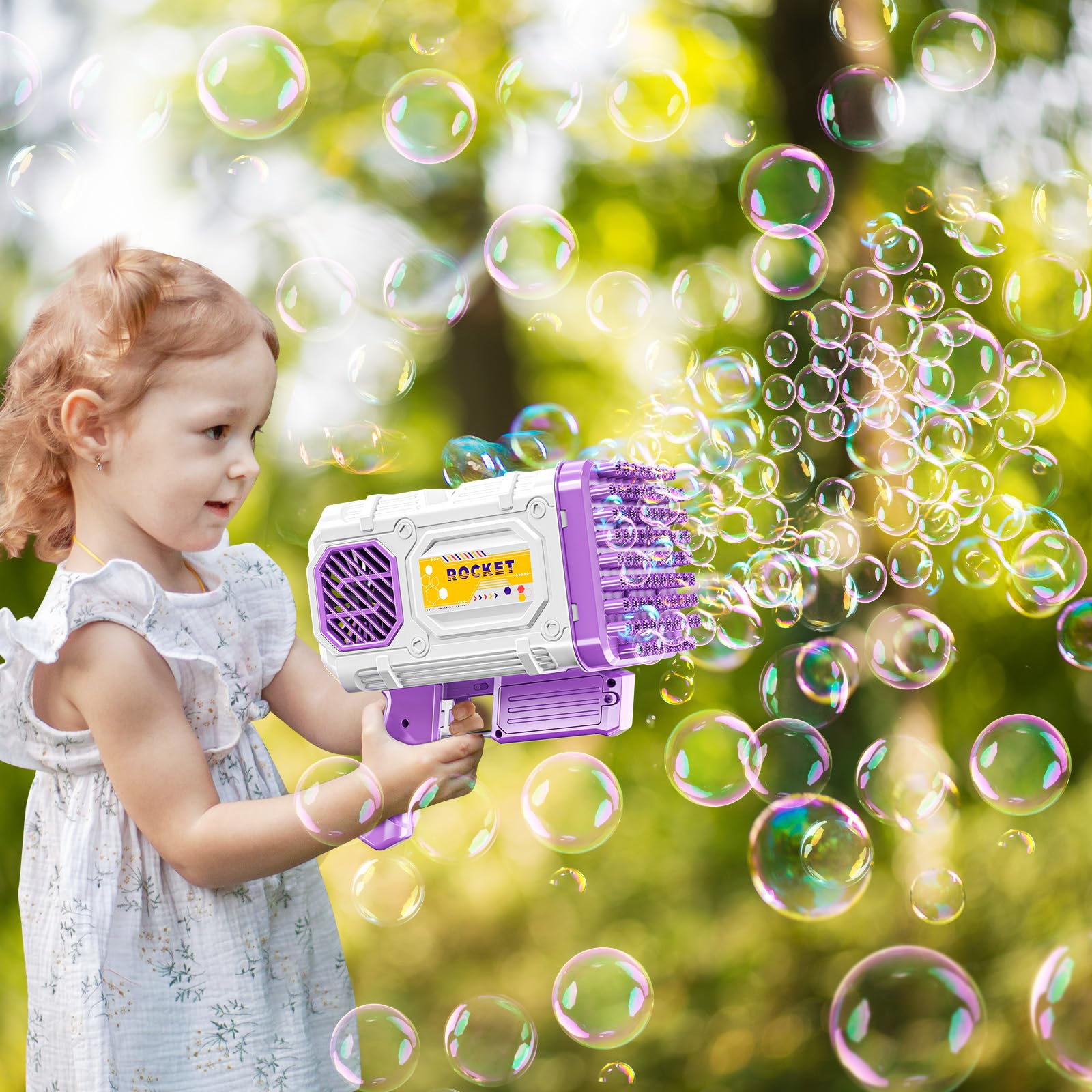 Foto 3 | Ametralladora De Burbujas Temi De 86 Orificios Para Niños Con Solución Y Cargador - Venta Internacional.
