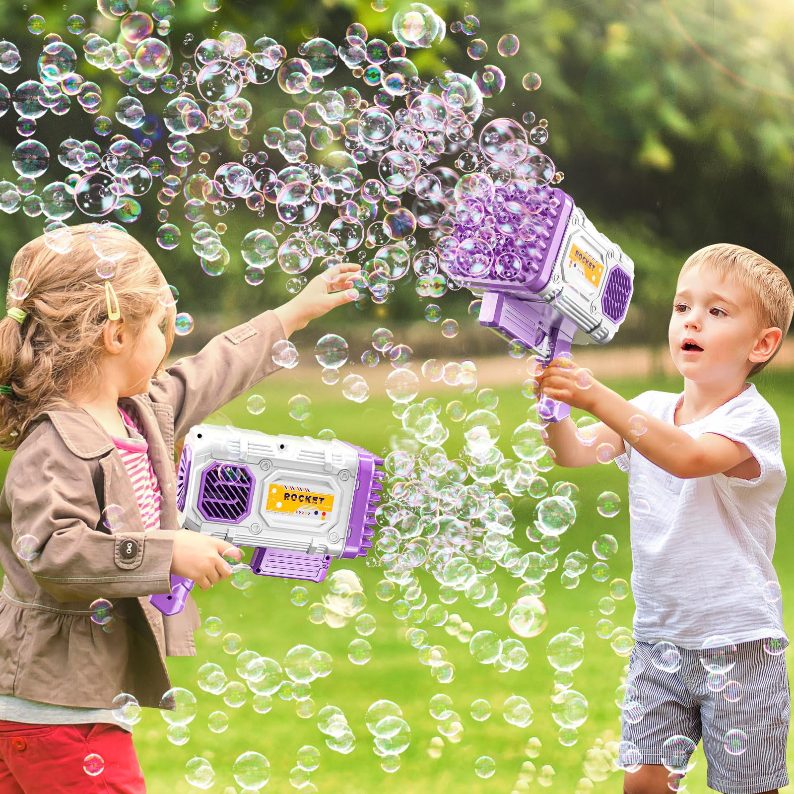 Foto 7 | Ametralladora De Burbujas Temi De 86 Orificios Para Niños Con Solución Y Cargador - Venta Internacional.