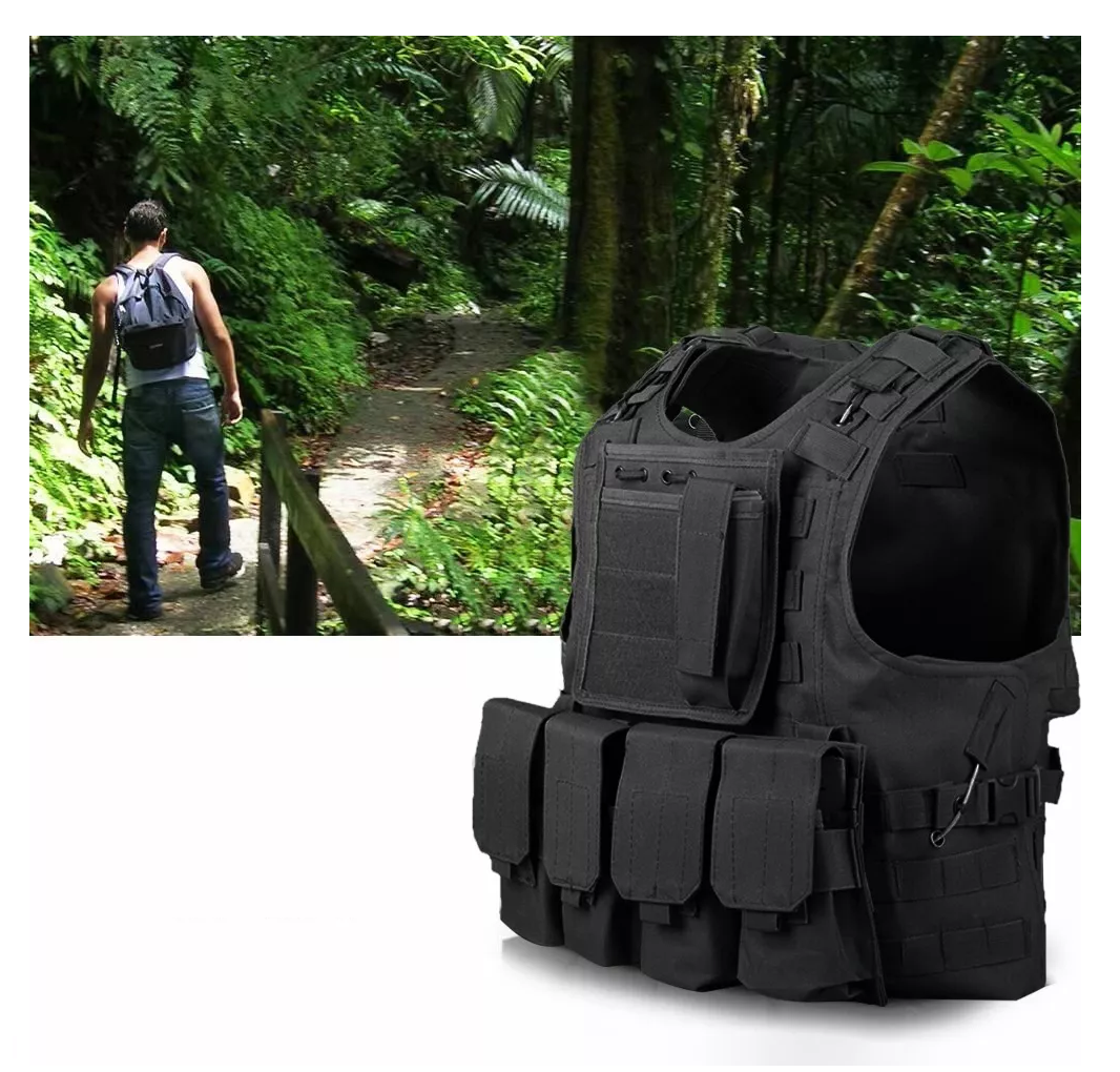 Foto 5 pulgar | Chaleco Táctico Militar Bolsos Removibles Negro