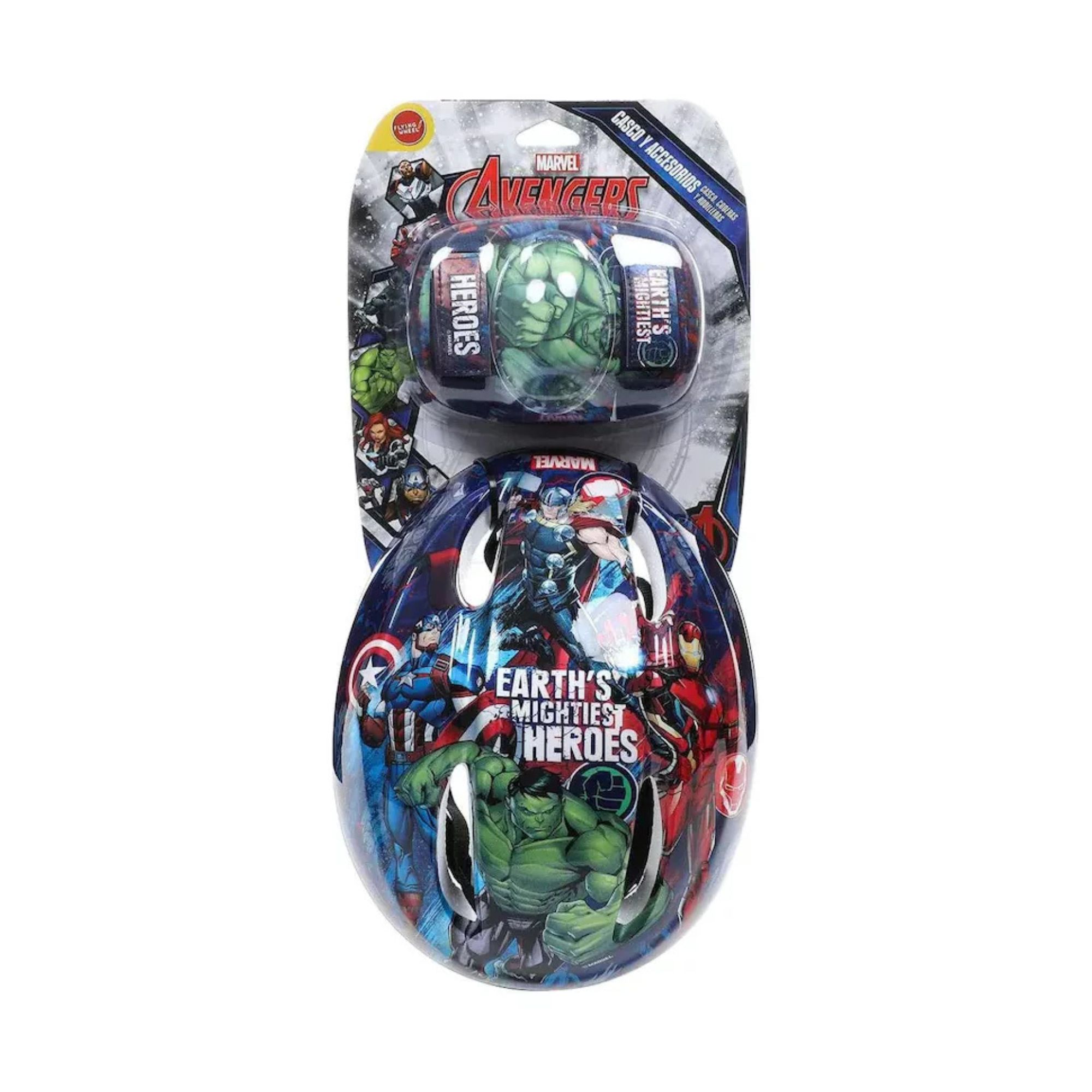 Avengers Combo Casco Y Rodilleras Para Niños