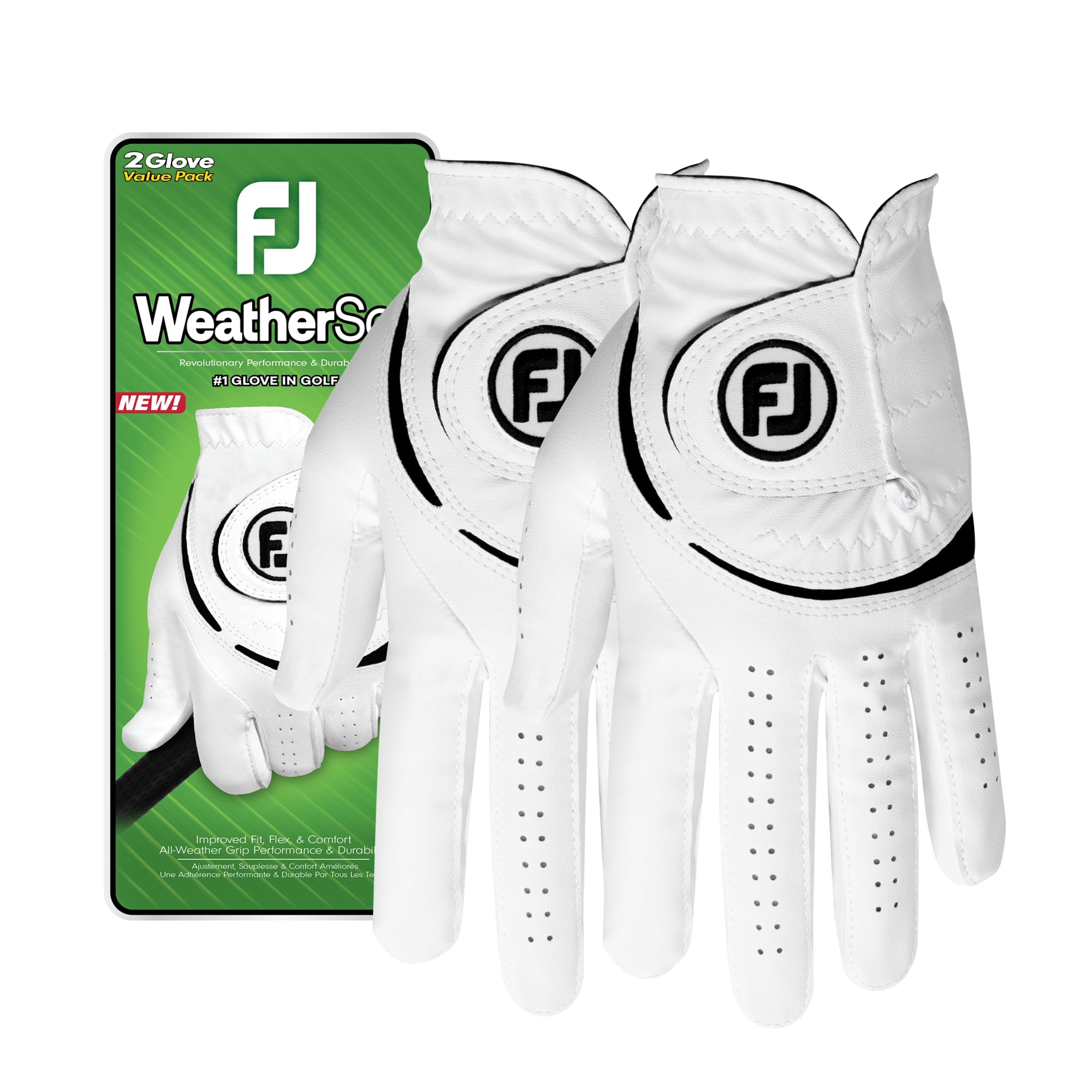 Foto 1 | Guantes De Golf Footjoy Weathersof Para Hombre, Paquete De 2, Color Blanco, Talla L - Venta Internacional.
