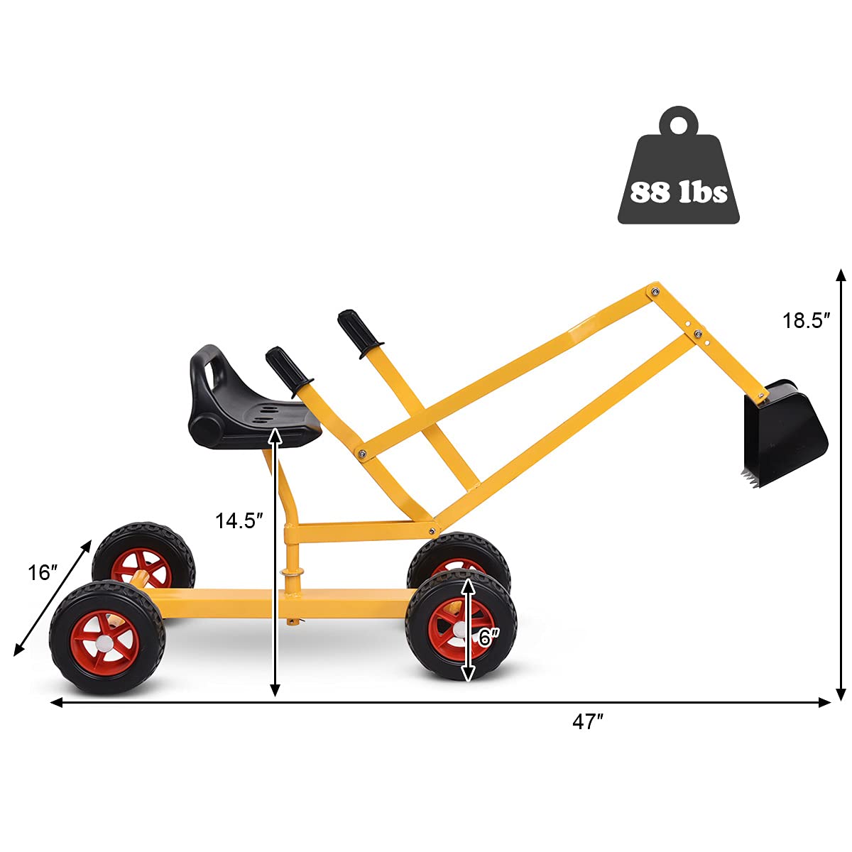 Foto 6 | Excavadora de Juguete Costzon Ride On Digger - Venta Internacional