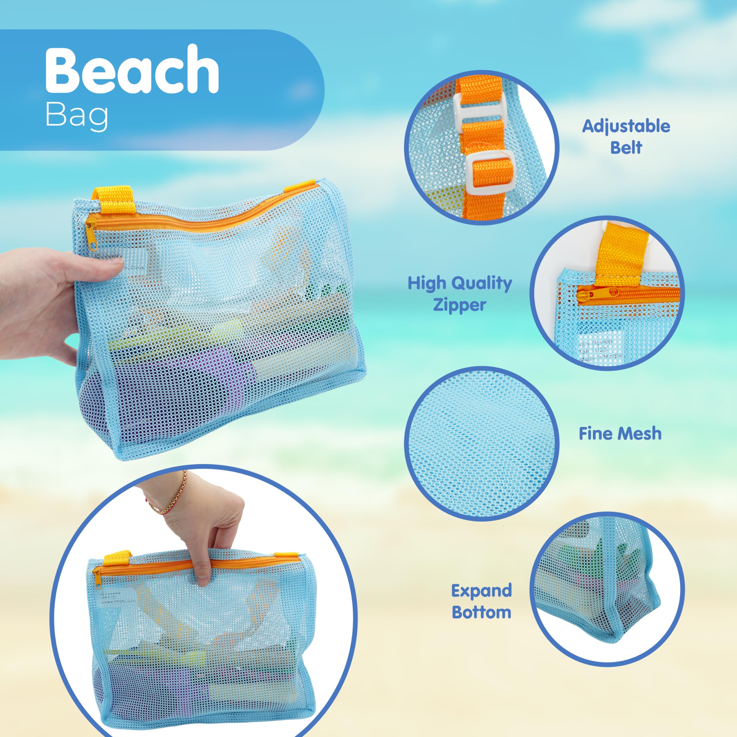 Foto 8 pulgar | Colador de Playa 4E's Novelty con Bolsa de Malla para Niños - Venta Internacional