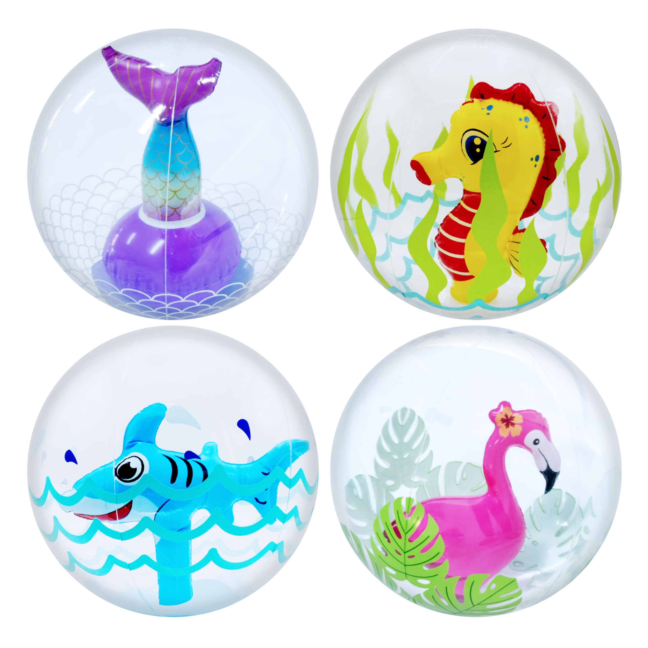 Juguetes Inflables Para Piscina Beach Balls 4e's Novelty 3d De 33 Cm, Paquete De 4 - Venta Internacional.