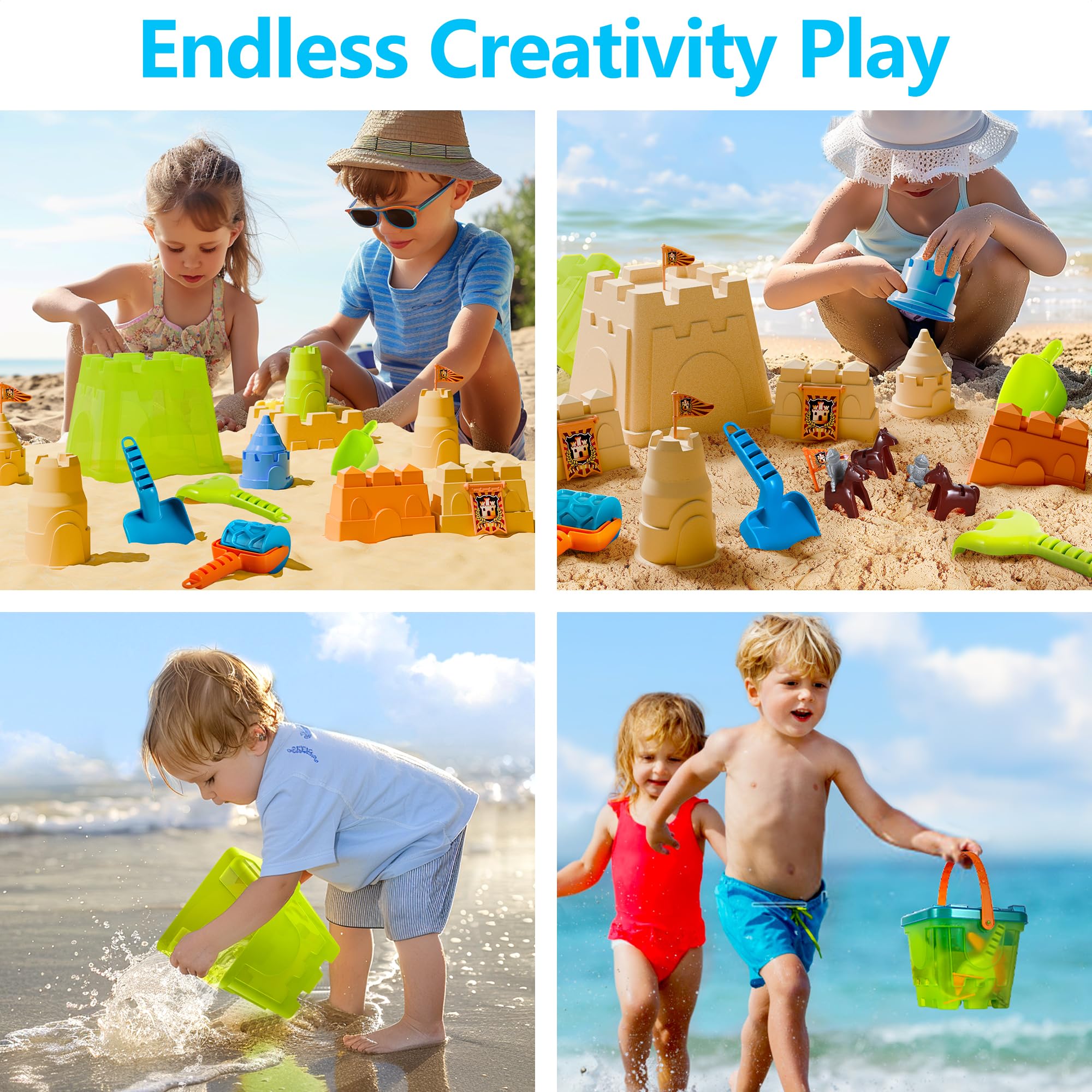 Foto 4 pulgar | Juguete De Playa Iplay Ilearn Kids Con Cubo Tipo Castillo, Palas Y Molde - Venta Internacional.