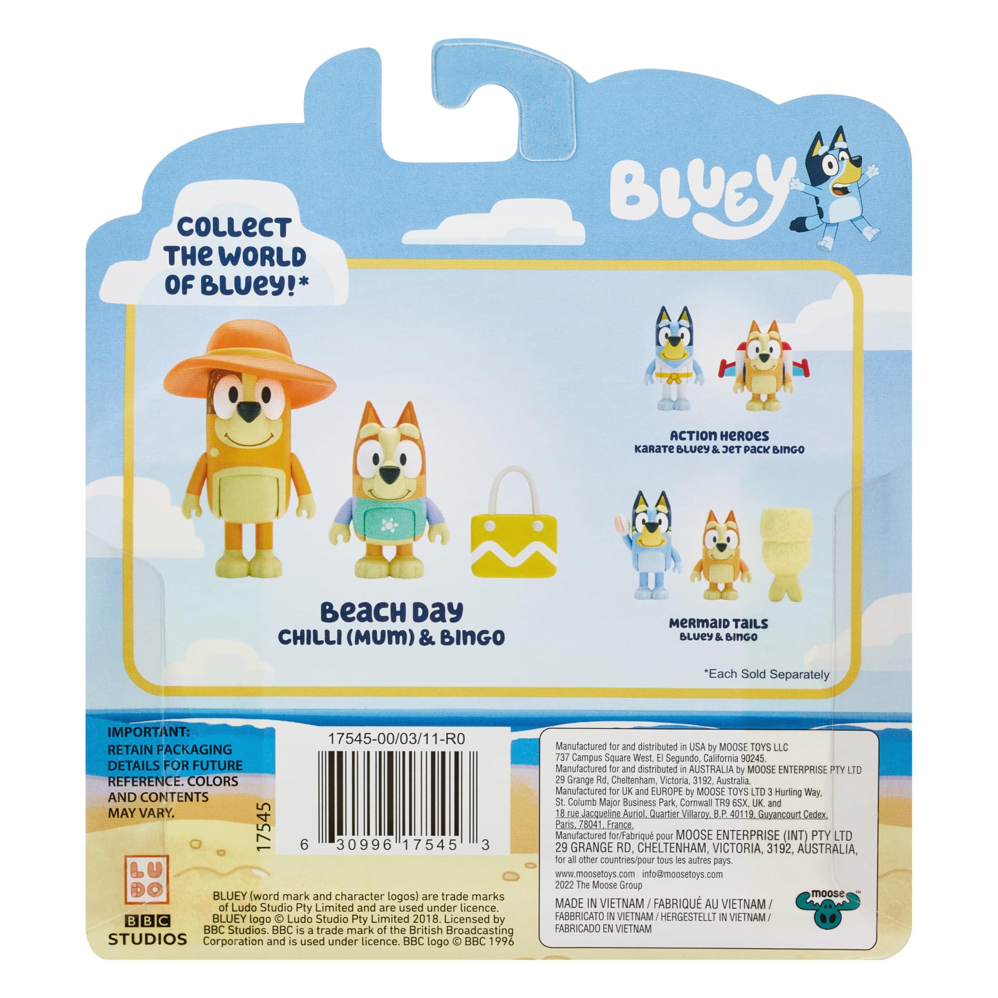 Foto 3 pulgar | Figuras Bluey Beach Day Play con Mamá y Bingo de 2.5 Pulgadas Paquete de 2 - Venta Internacional