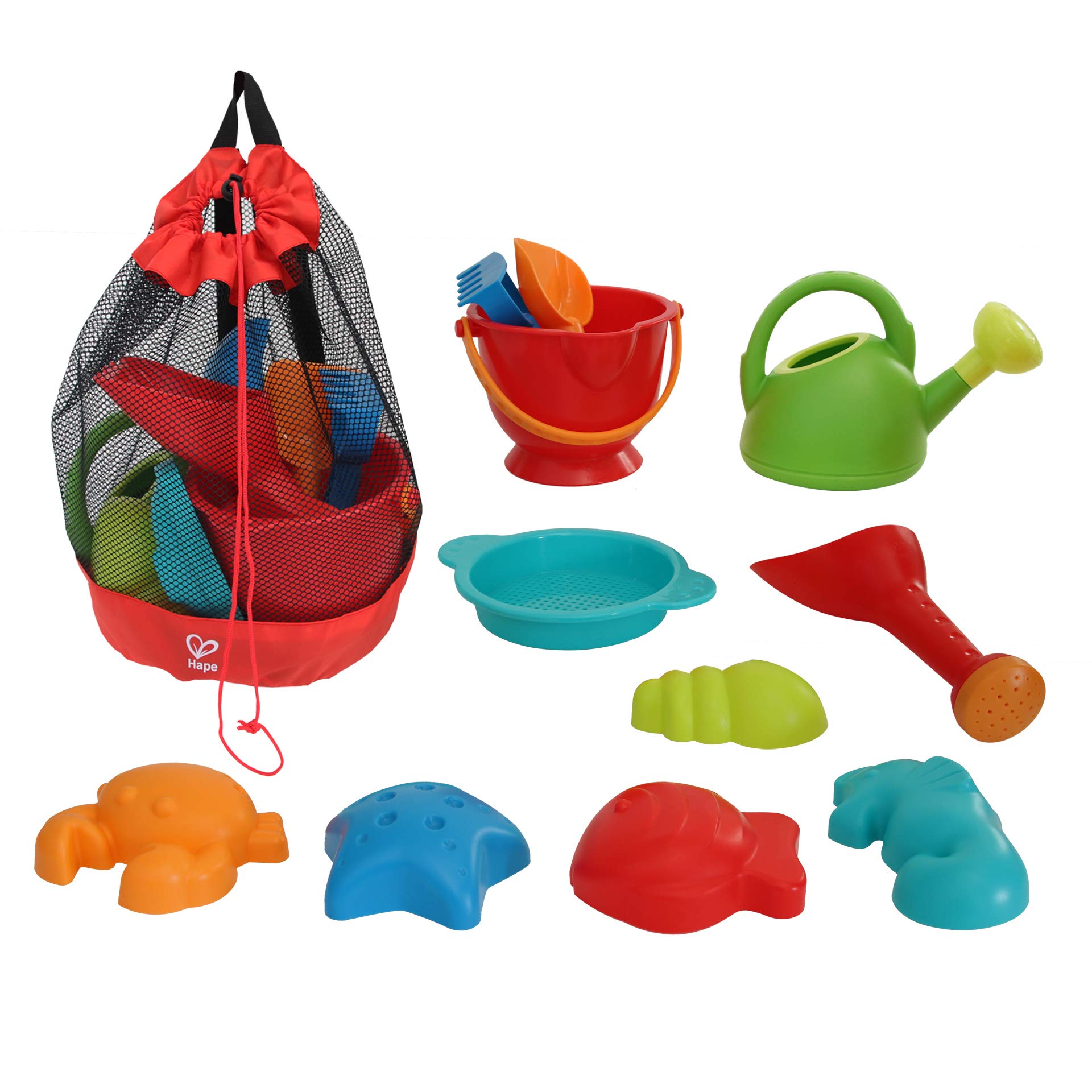 Foto 2 pulgar | Juego De Juguetes De Playa Hape Essential Sand Toy Con Bolsa De Malla Para Niños - Venta Internacional.