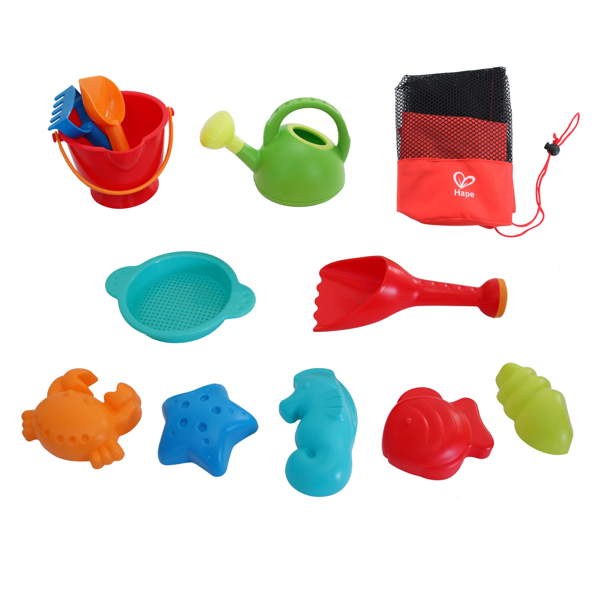 Foto 5 pulgar | Juego De Juguetes De Playa Hape Essential Sand Toy Con Bolsa De Malla Para Niños - Venta Internacional.