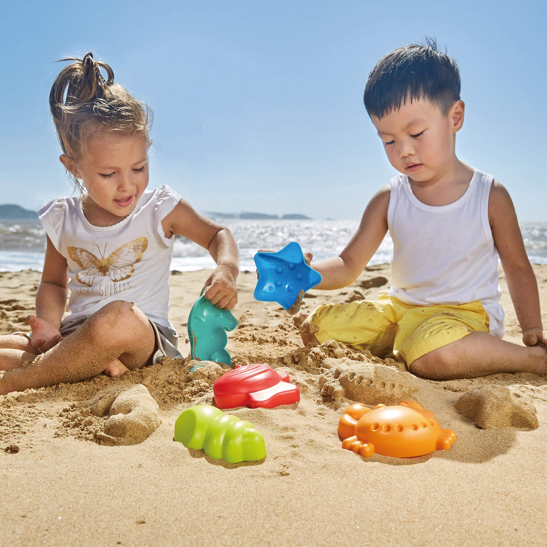 Foto 6 pulgar | Juego De Juguetes De Playa Hape Essential Sand Toy Con Bolsa De Malla Para Niños - Venta Internacional.