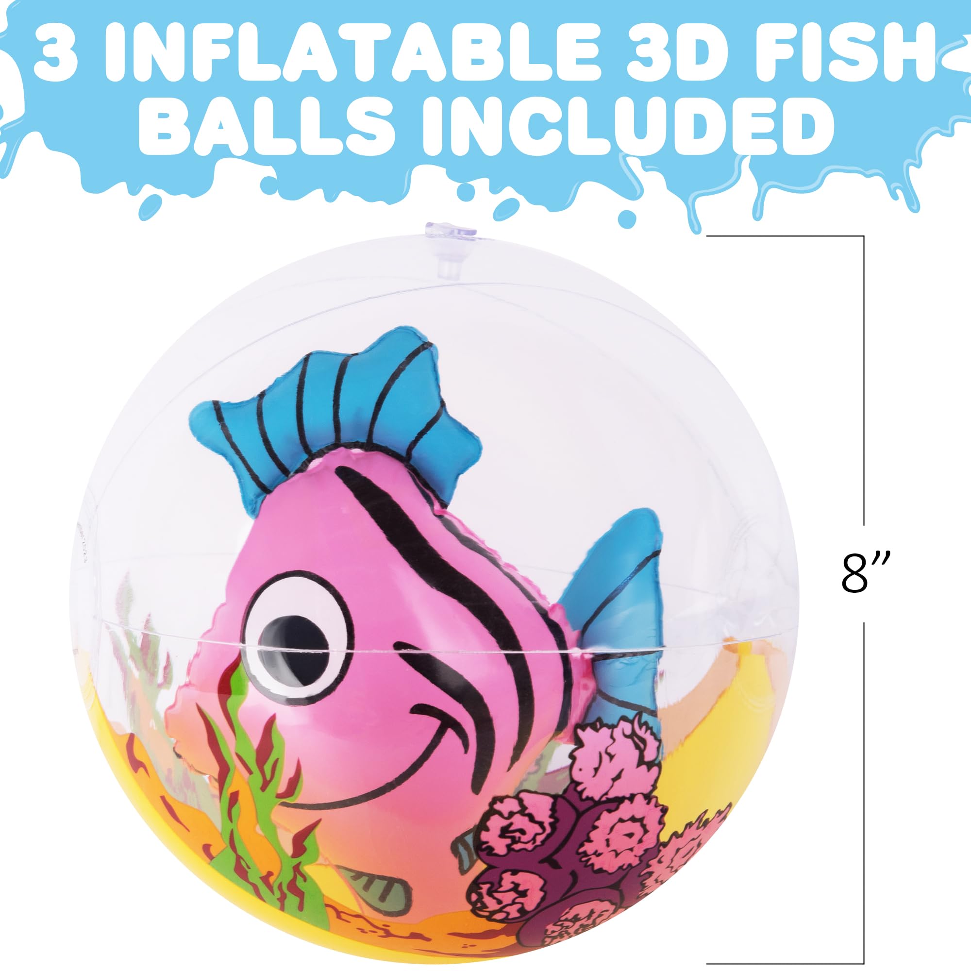 Foto 3 pulgar | Pelotas de Playa Inflables con Forma de Pez ArtCreativity 3 Piezas - Venta Internacional