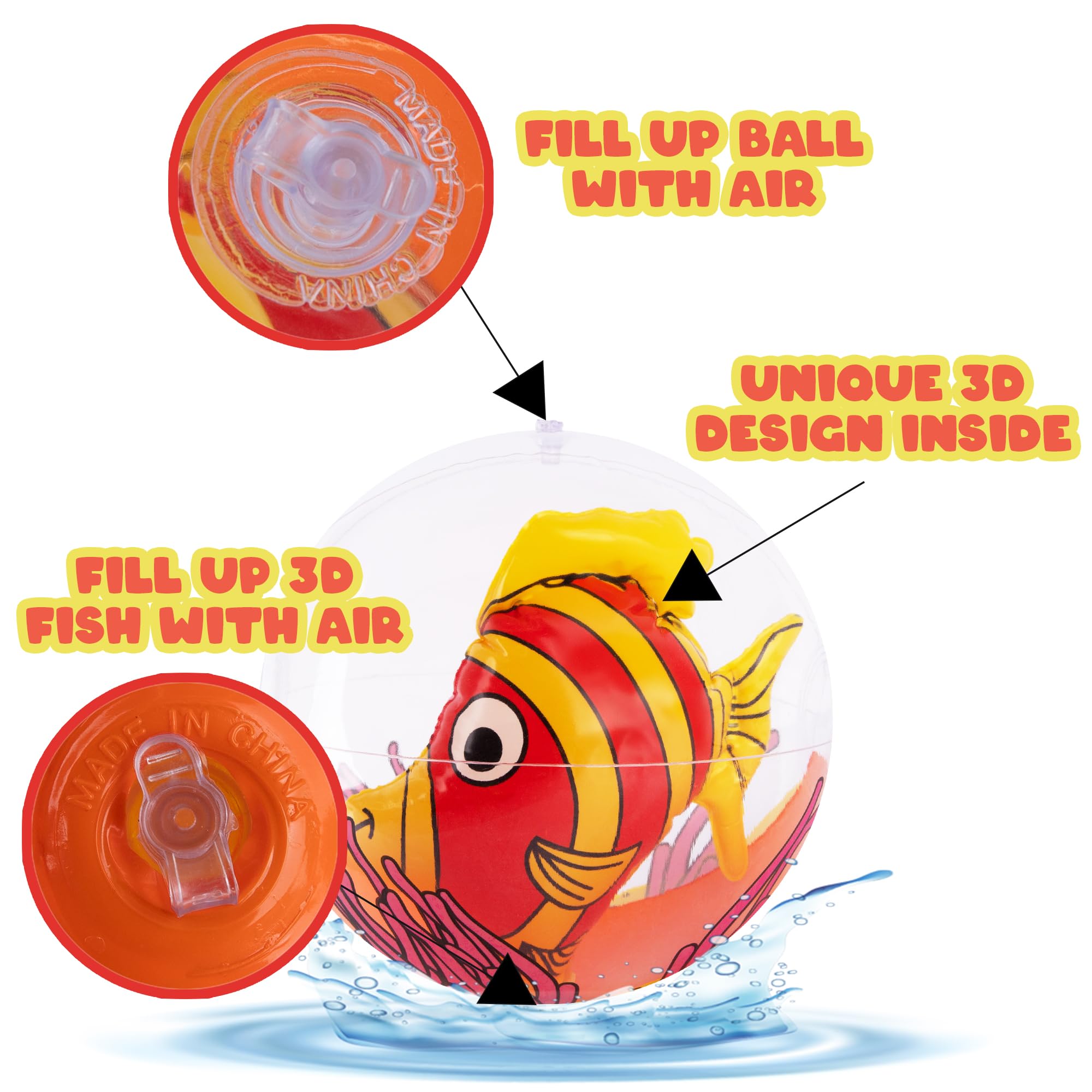 Foto 6 pulgar | Pelotas de Playa Inflables con Forma de Pez ArtCreativity 3 Piezas - Venta Internacional