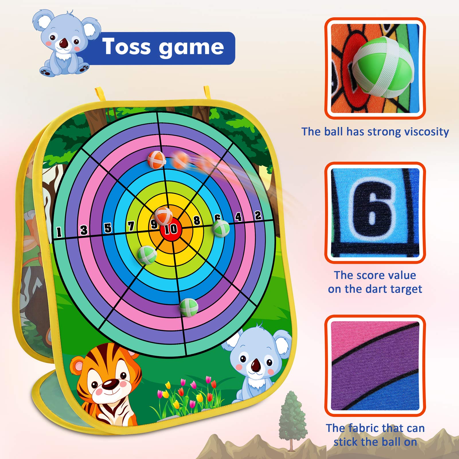 Foto 4 pulgar | Bean Bag Toss Game Toyk Animal Outdoor Para Niños De 3 A 6 Años - Venta Internacional.