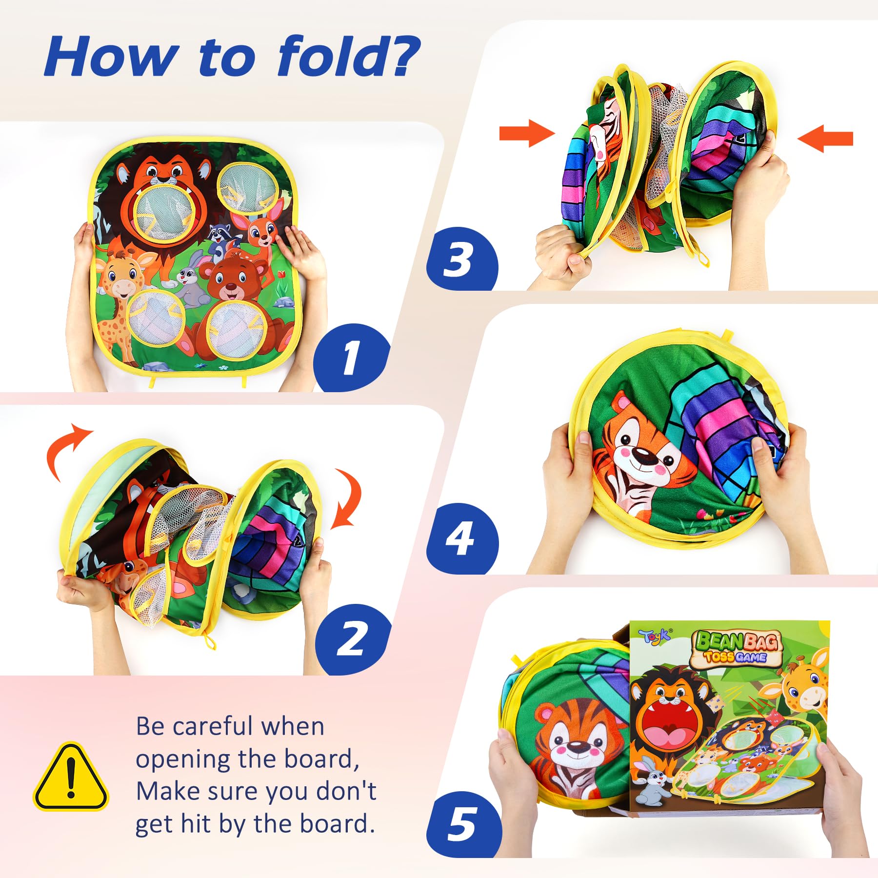 Foto 6 pulgar | Bean Bag Toss Game Toyk Animal Outdoor Para Niños De 3 A 6 Años - Venta Internacional.