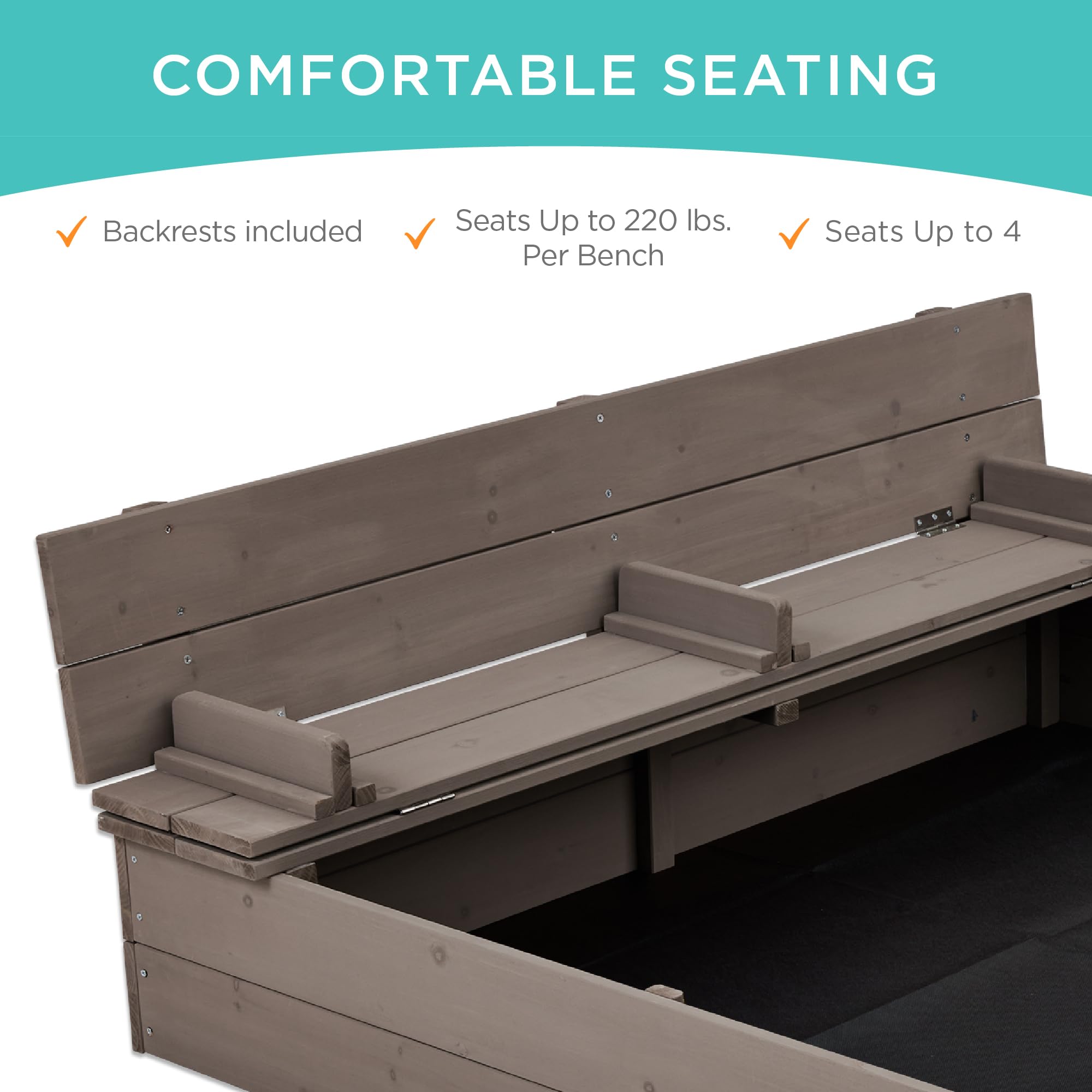 Foto 2 | Sandbox Best Choice Products Para Niños, Madera, Exterior, Con Banco - Venta Internacional.