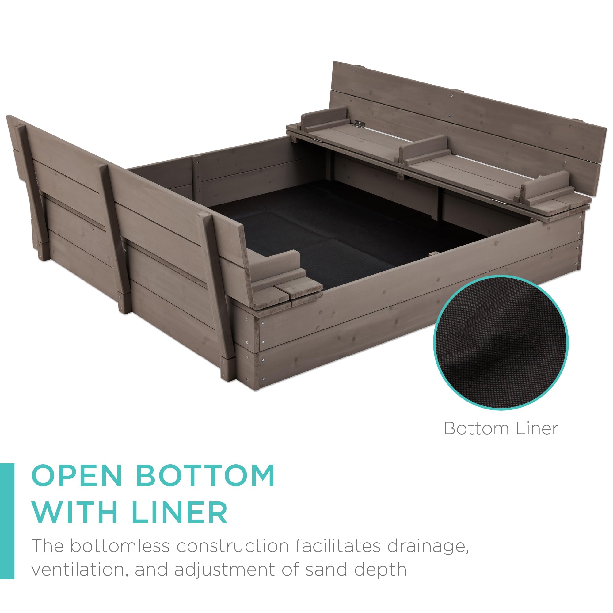Foto 5 | Sandbox Best Choice Products Para Niños, Madera, Exterior, Con Banco - Venta Internacional.