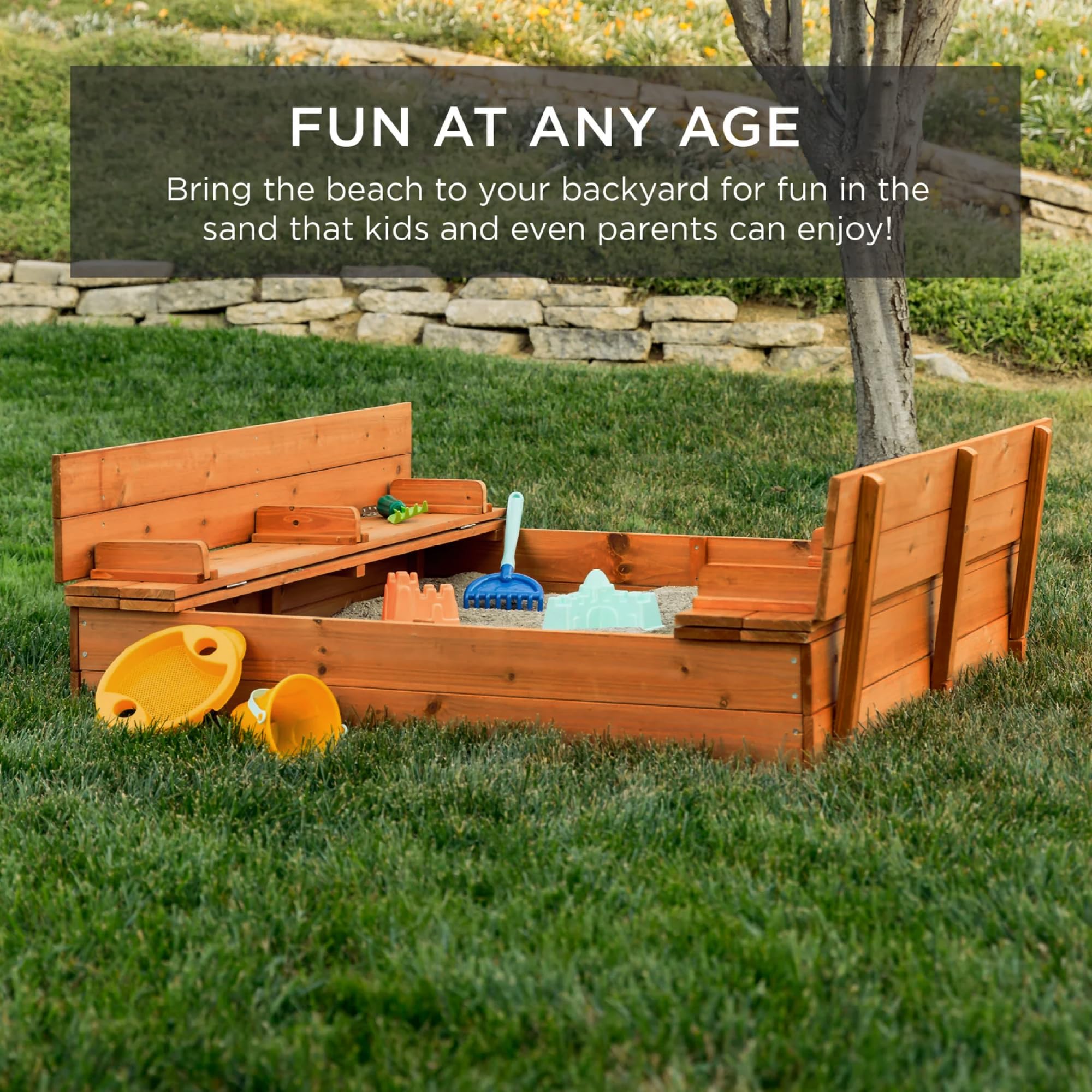 Foto 7 pulgar | Sandbox Best Choice Products Para Niños, Madera, Exterior, Con Banco - Venta Internacional.