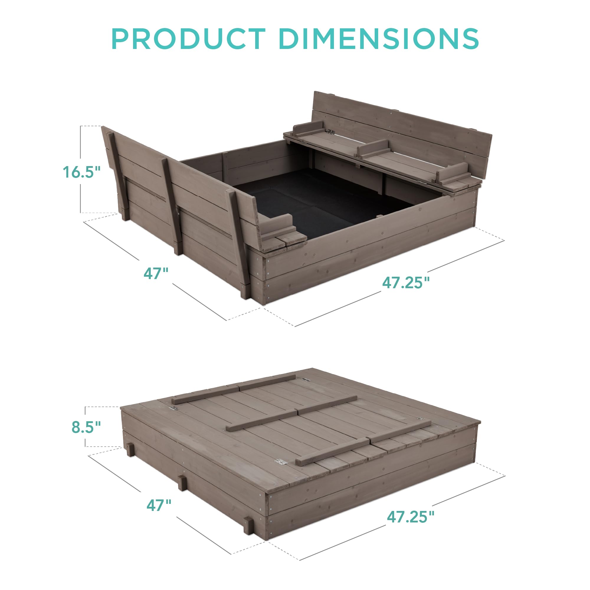 Foto 7 | Sandbox Best Choice Products Para Niños, Madera, Exterior, Con Banco - Venta Internacional.