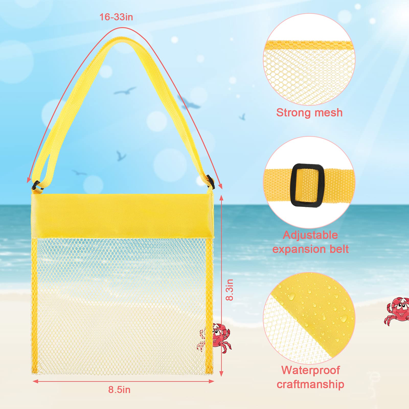 Foto 4 pulgar | Bolsa Organizadora De Juguetes Frienda Seashell Para Playa, Paquete De 15 - Venta Internacional.