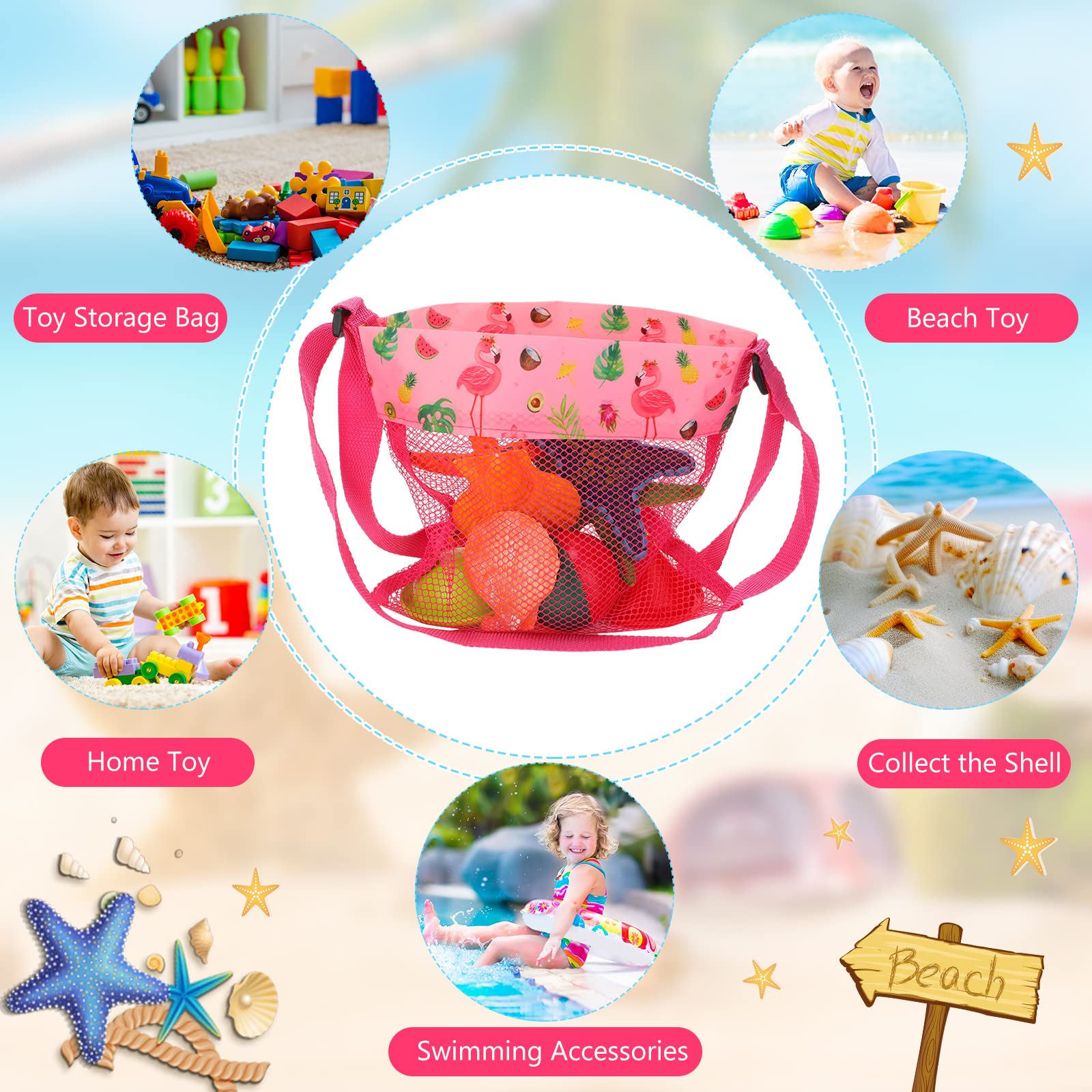 Foto 3 pulgar | Bolsa Organizadora De Juguetes Frienda Seashell Para Playa, Paquete De 15 - Venta Internacional.
