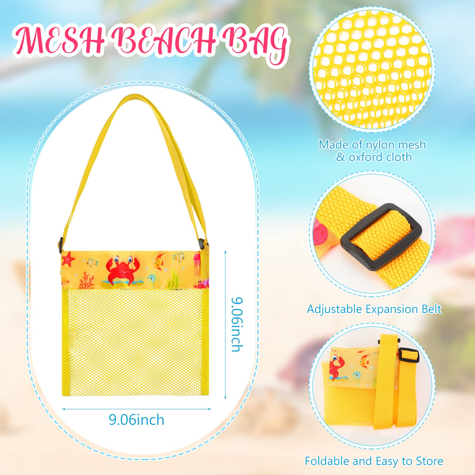 Foto 4 pulgar | Bolsa Organizadora De Juguetes Frienda Seashell Para Playa, Paquete De 15 - Venta Internacional.