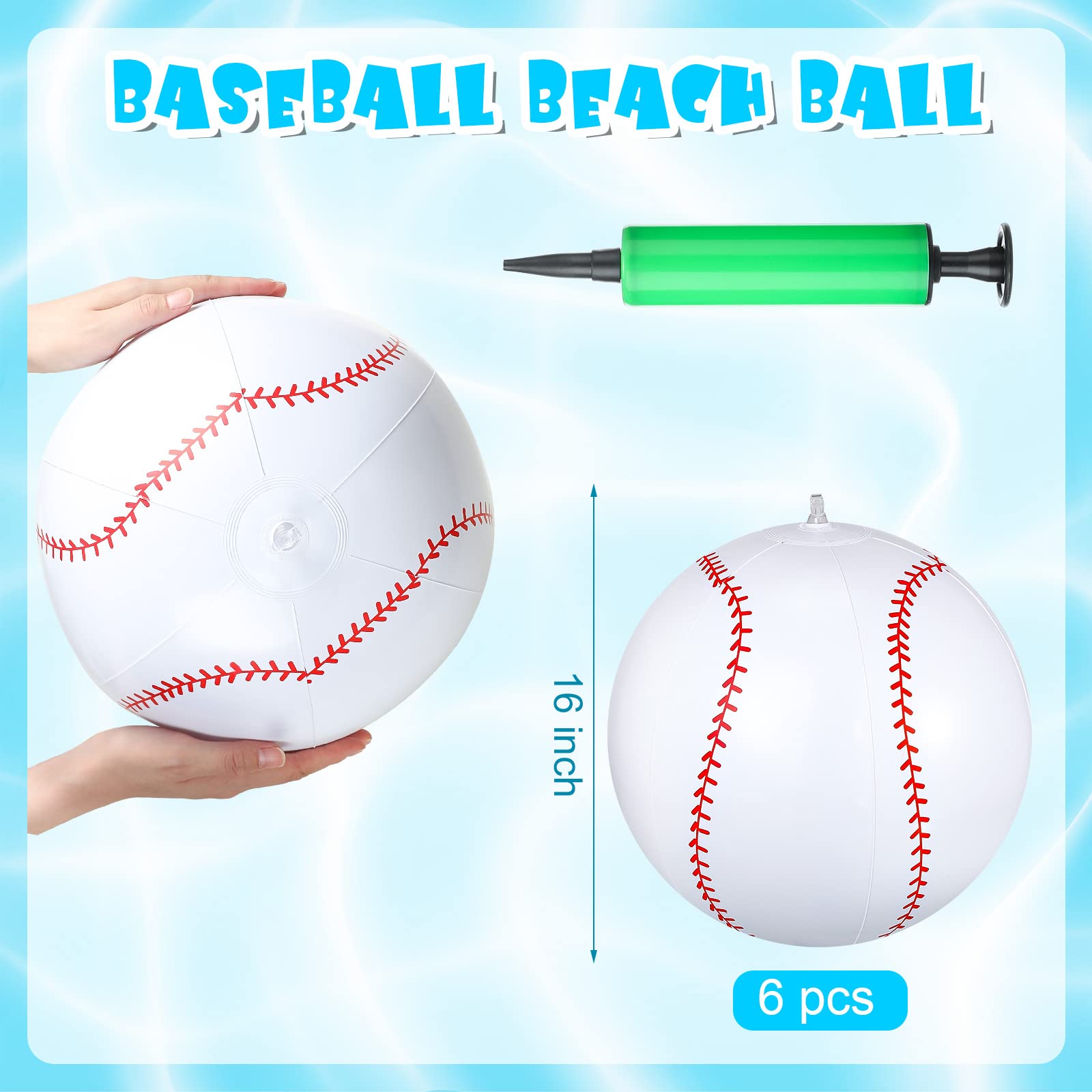 Foto 2 | Pelota de Béisbol Inflable Zhanmai 6 Pack  - Venta Internacional