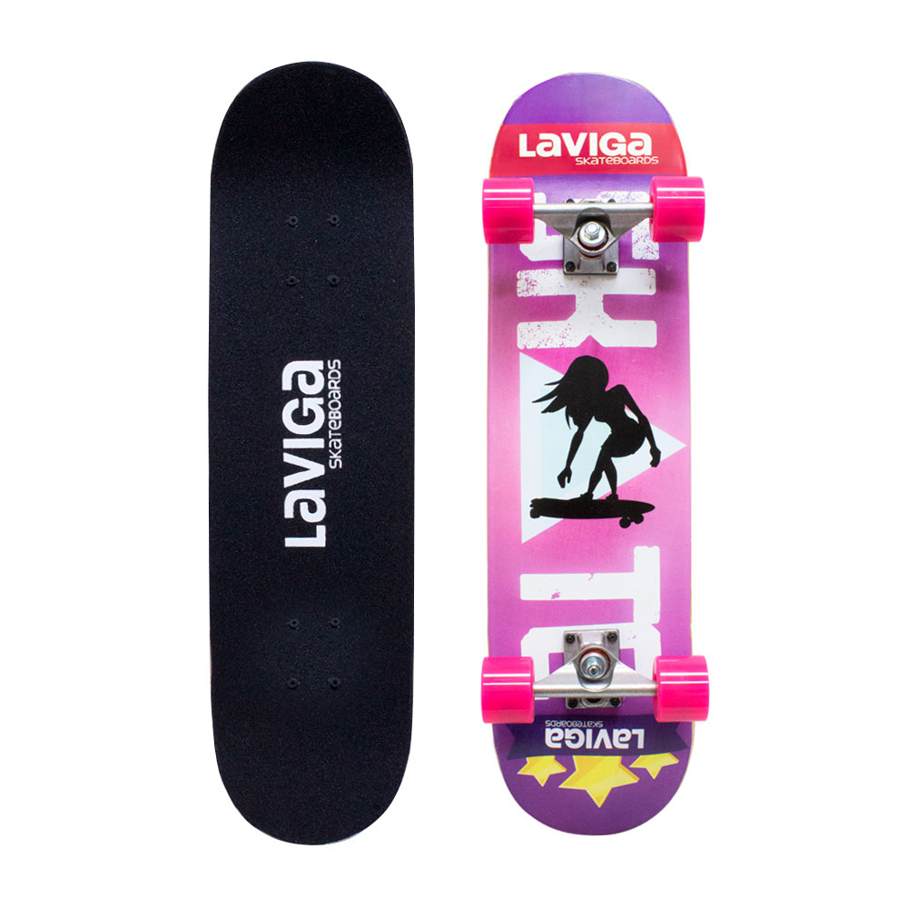 Patineta Skateboard LAVIGA LV-600SKT color Negro Juvenil Diseño de Skate Girl