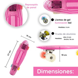 Foto 2 | Patineta con Kit de Protección Importadora La Merced Rosas