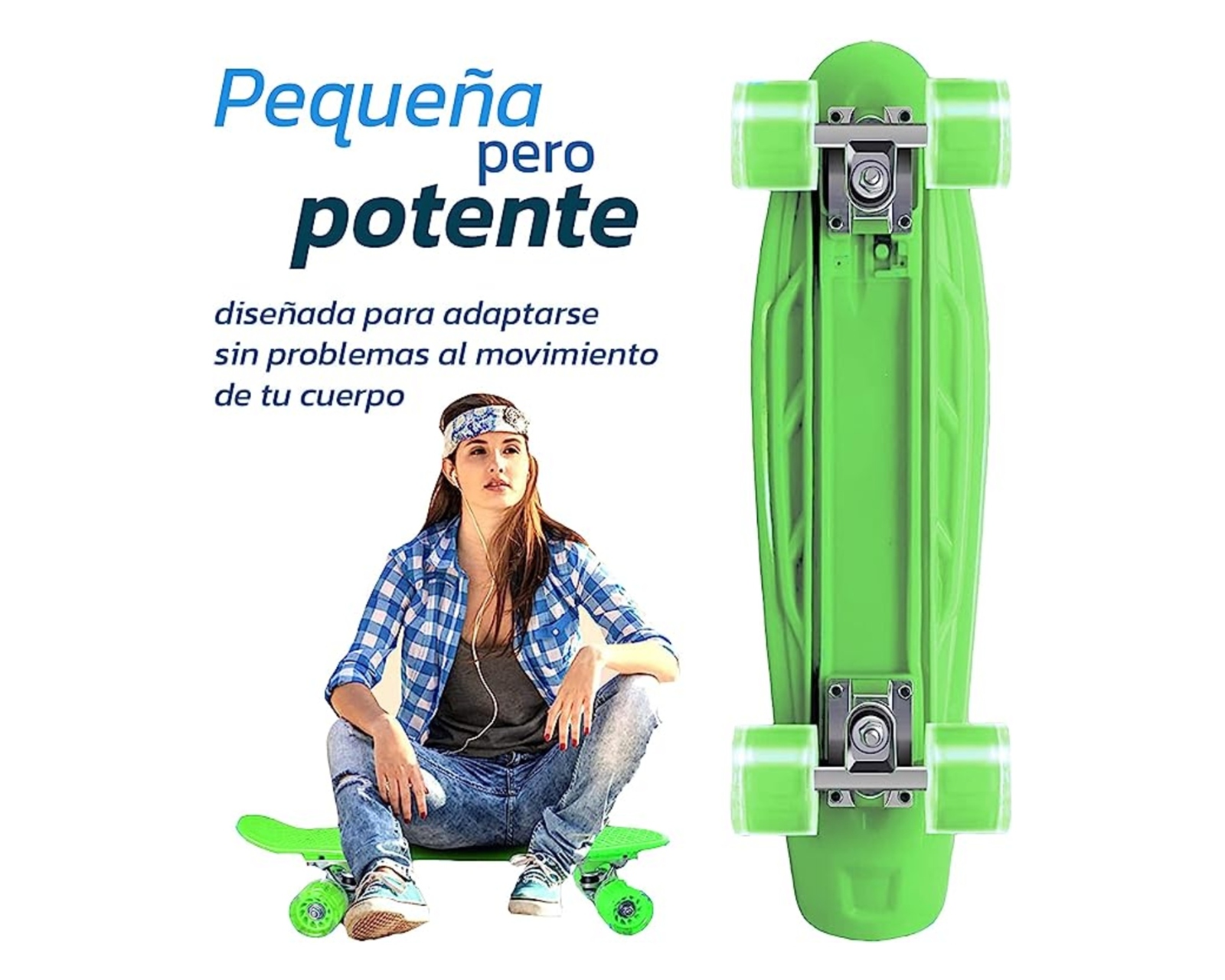 Foto 5 | Patineta Bluelander Verde con Llantas Luminosas Led