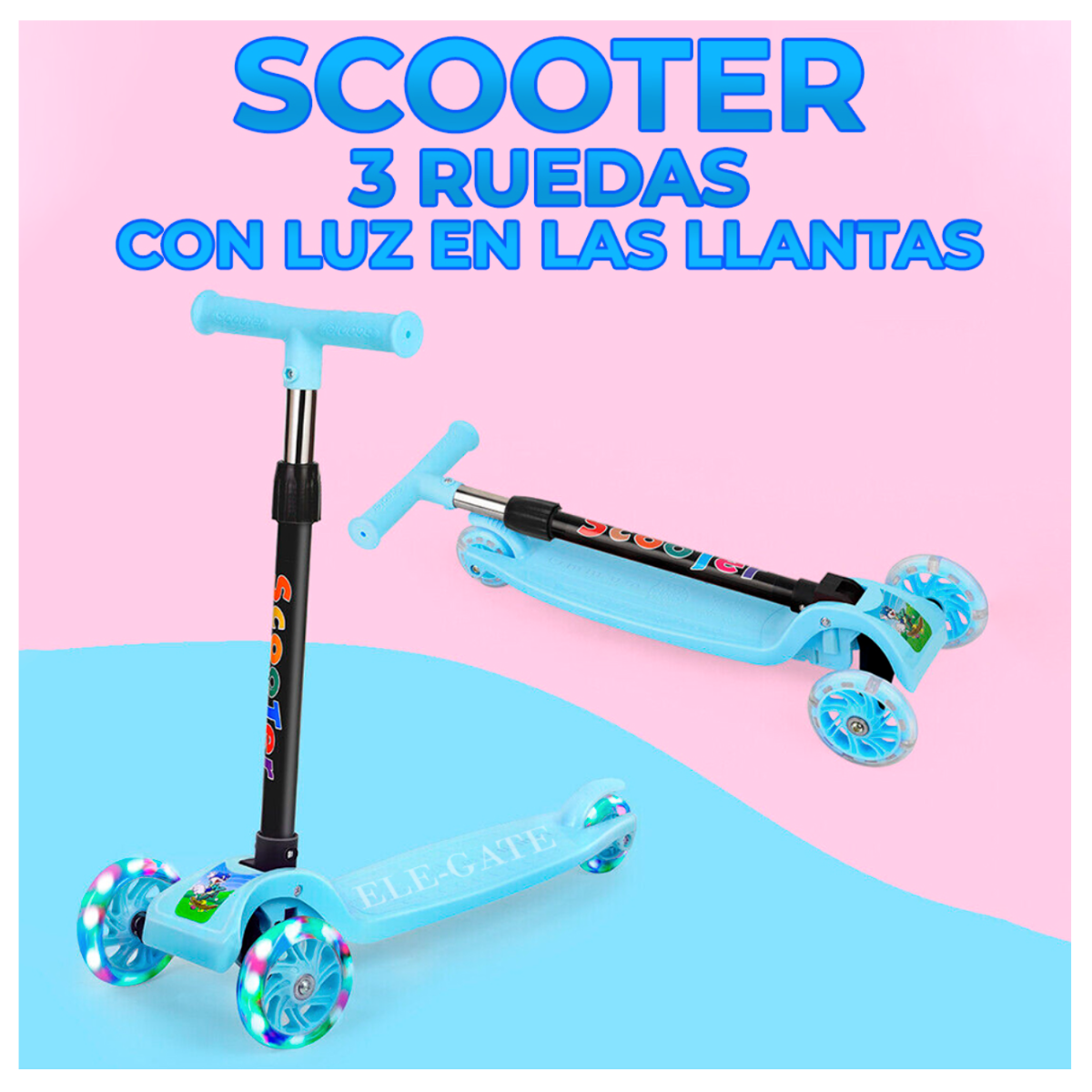 Foto 5 pulgar | Scooter Infantil Elegate Con Luces Led Color Azul