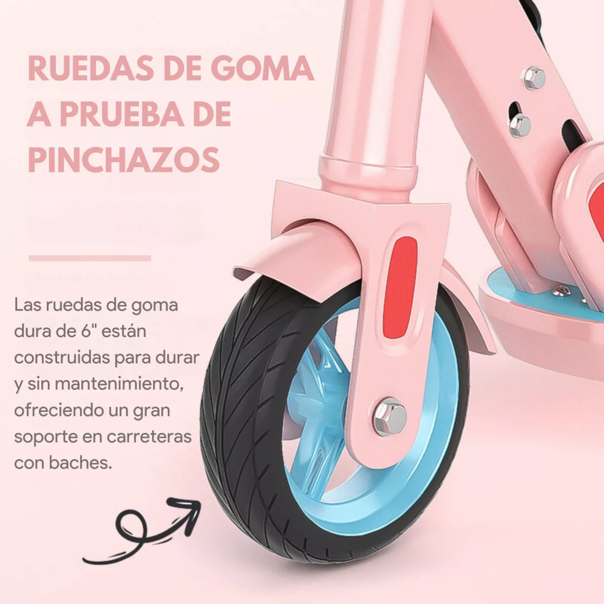 Foto 5 | Scooter Eléctrico para Niños con Luz Led 10km/h 100w Rosa