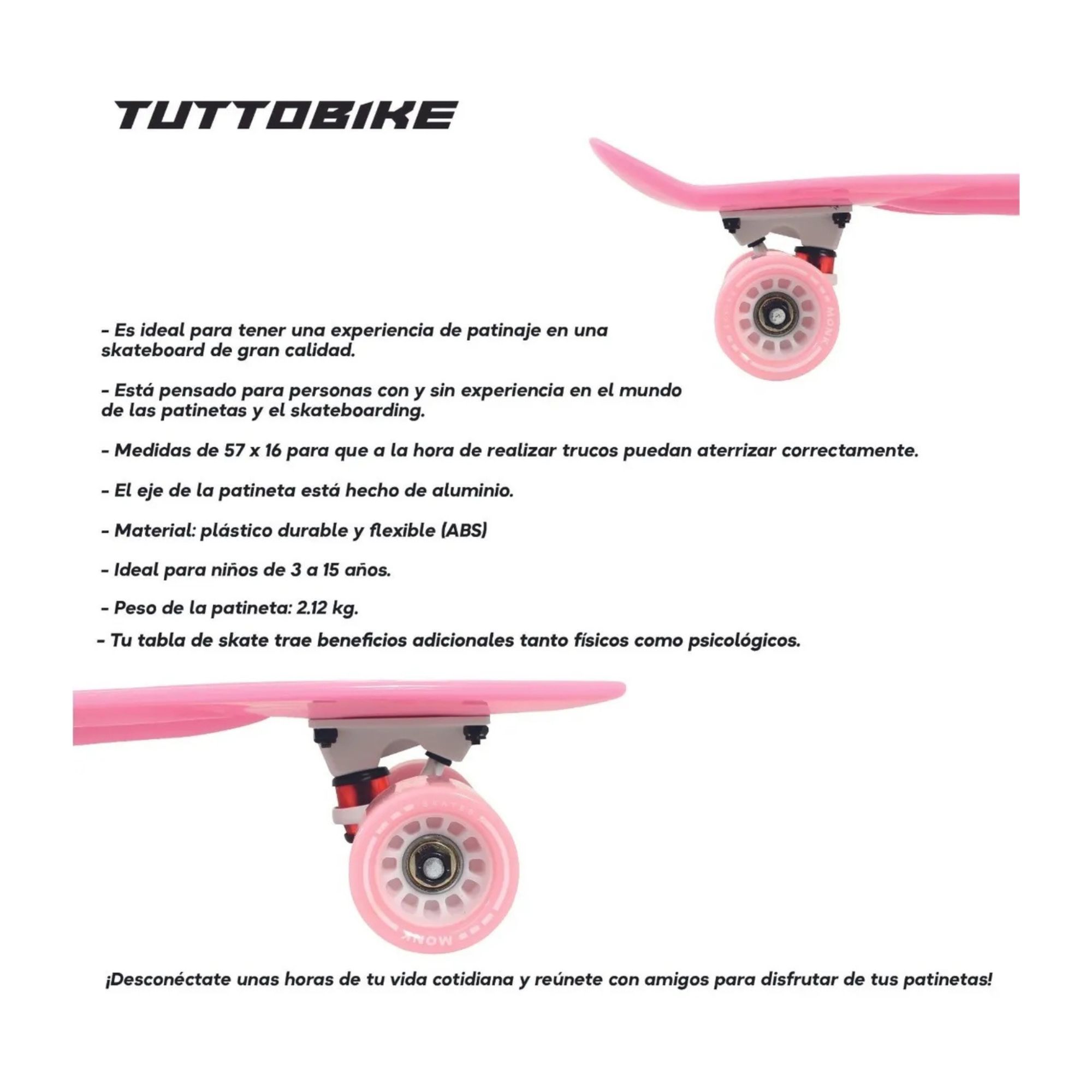 Foto 5 pulgar | Patineta Cruiser Tipo Penny Classic 22 Rosa