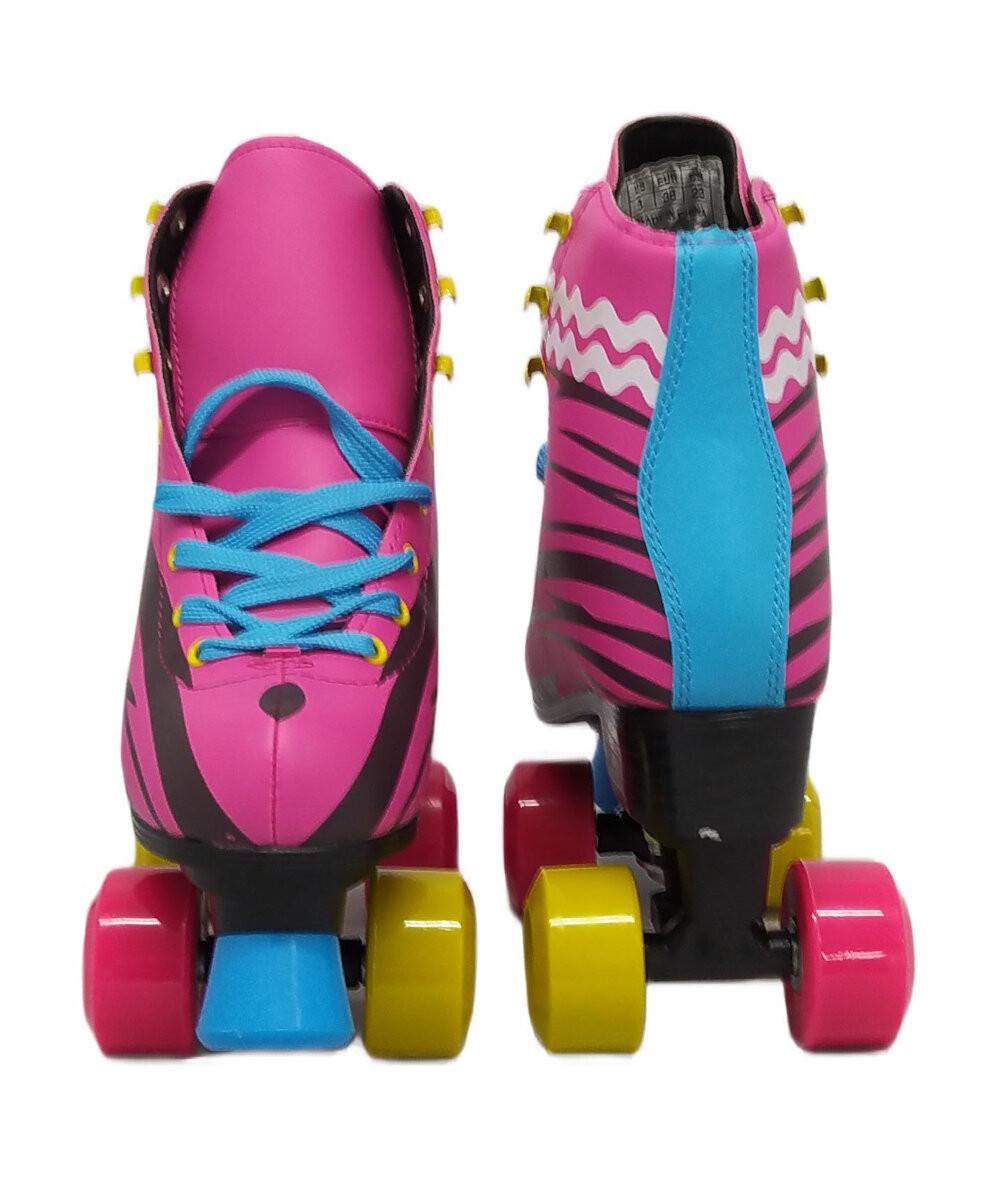 Foto 2 | Patines Infantiles Roller Skate Retro Niñas 4 Ruedas Lineas Rosa 35-36E