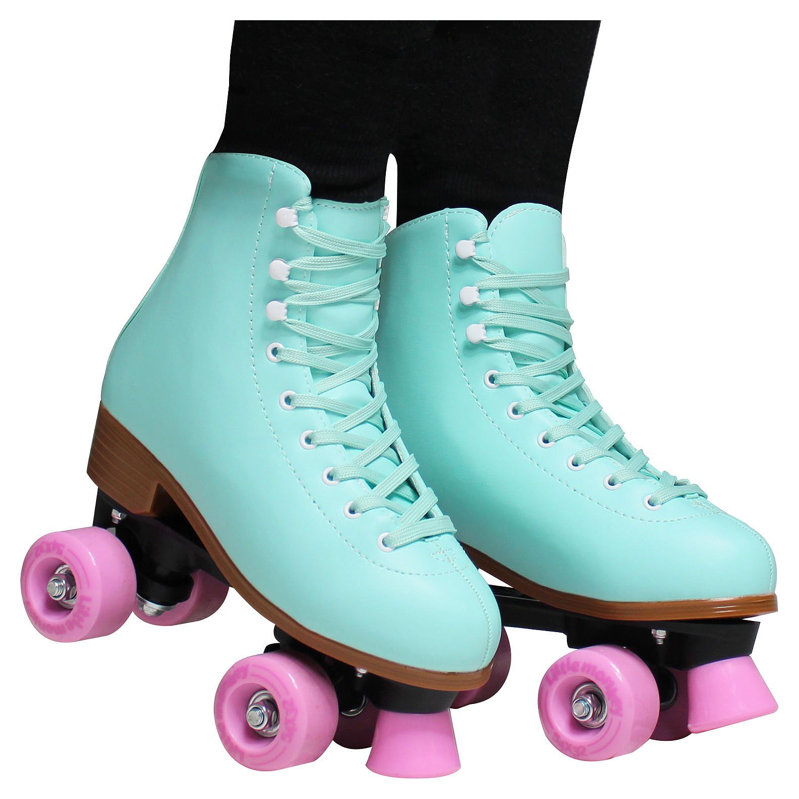 Patines Little Monkey 4 Ruedas Clásicos Quads Profesionales Cuero Sintético color Azul