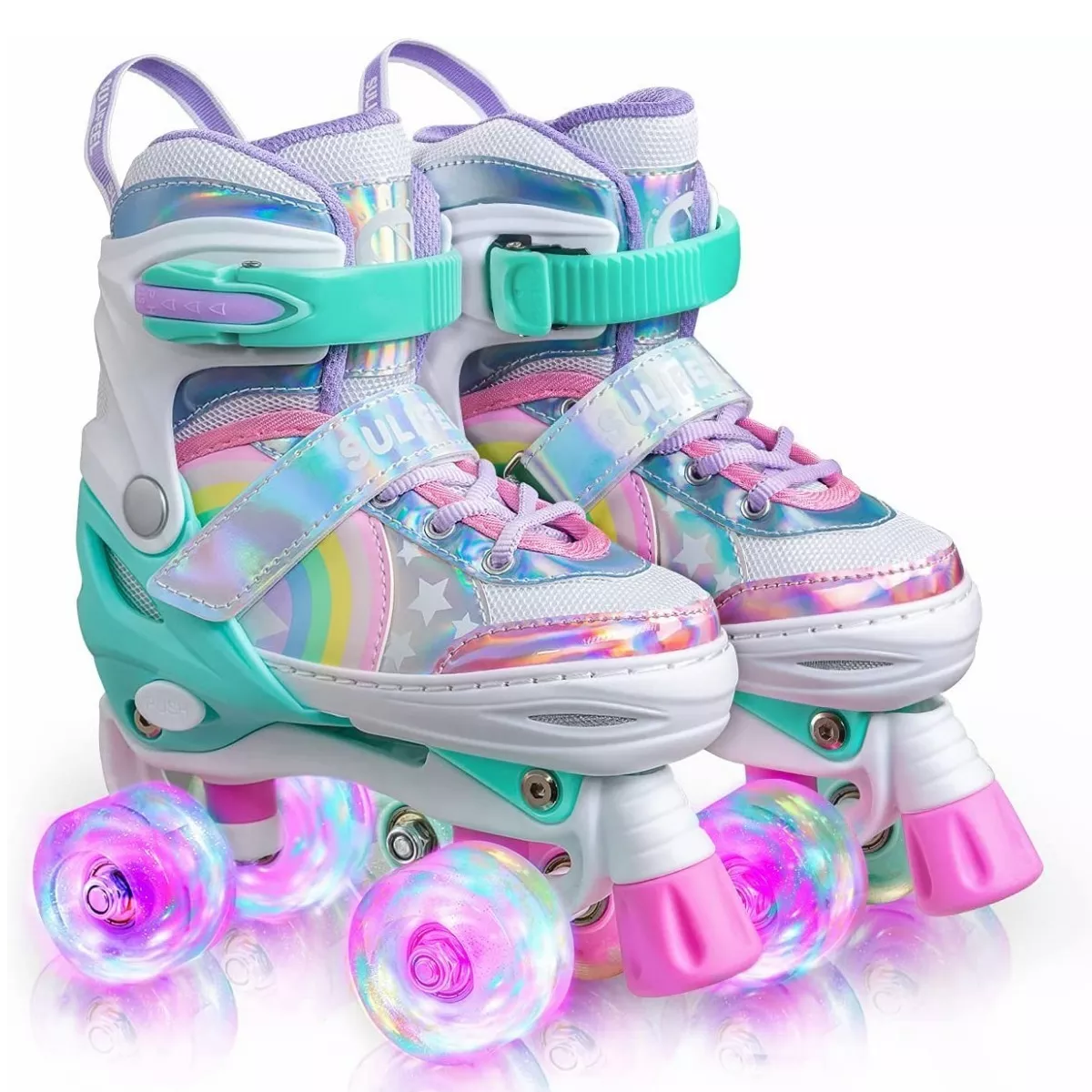 Foto 1 | Patines Ajustables 4 Ruedas Polinesios con Luces Eo Safe Imports Multicolor.