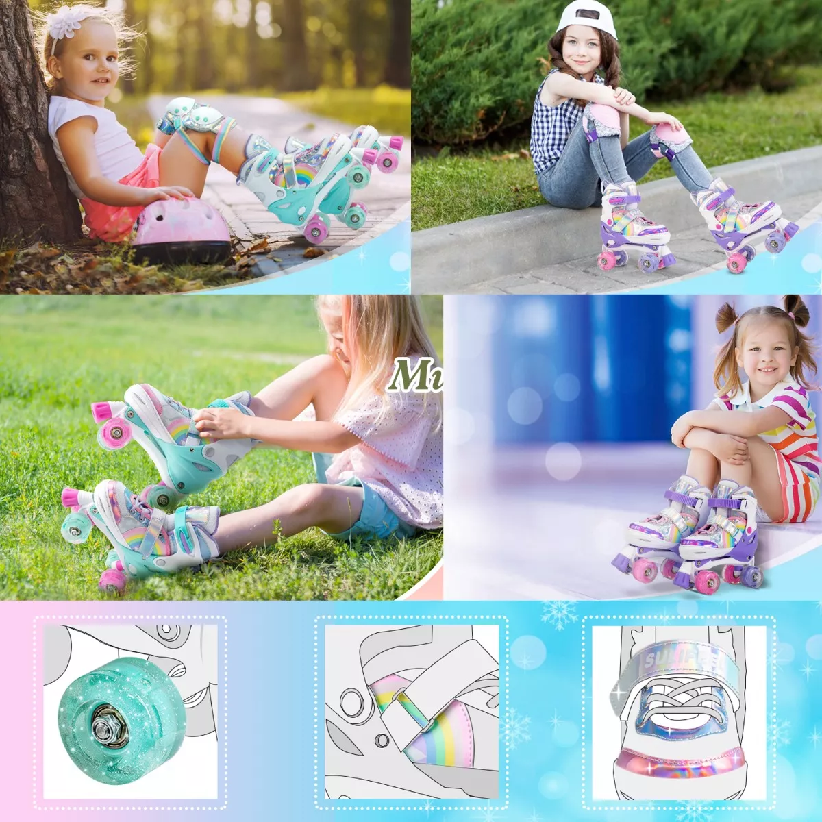 Foto 3 | Patines Ajustables 4 Ruedas Polinesios con Luces Eo Safe Imports Multicolor.