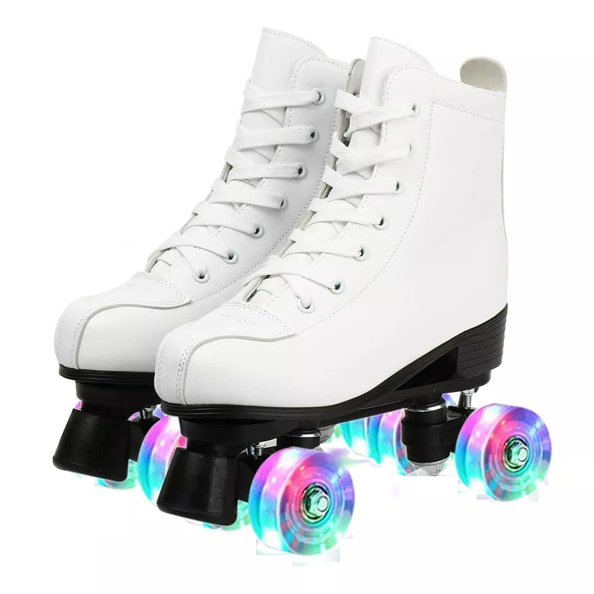 Foto 2 pulgar | Patines De 4 Ruedas Doble Fila Para Mujer Con Led Talla 38 Eo Safe Imports Esi-8887 Blanco