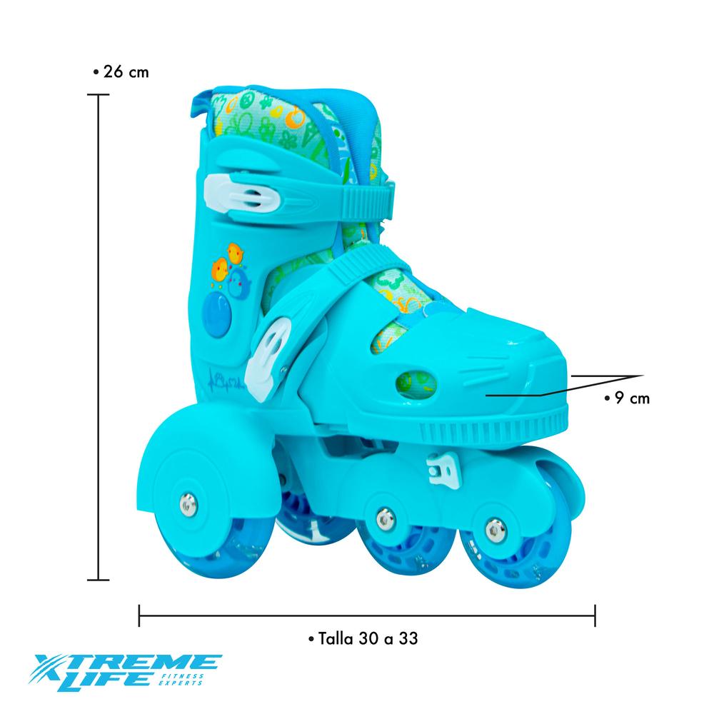 Foto 4 pulgar | Patines Ajustables con Protección Frenos Luz Led color Azul para Niño