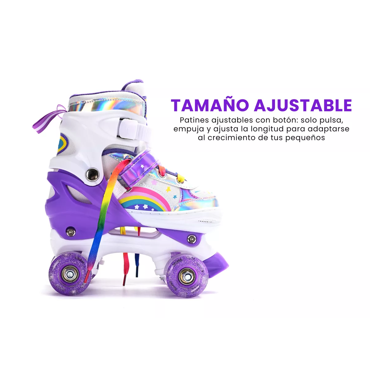 Foto 2 | Patines de 4 Ruedas Talla 19.5 Eo Safe Imports Esi-17381 Purpura