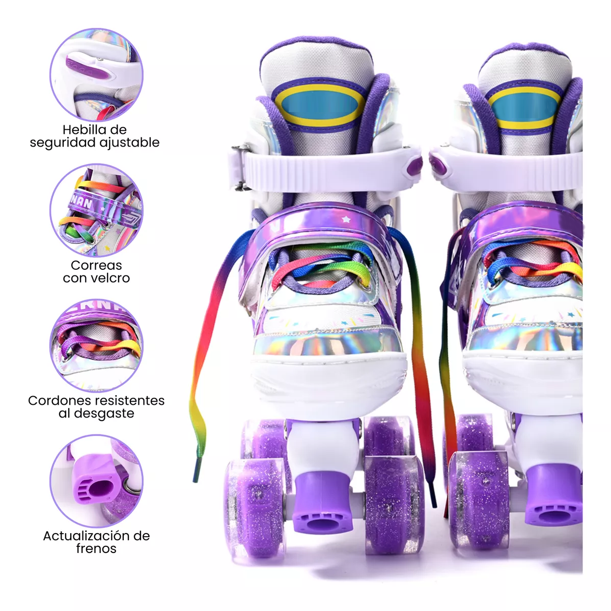 Foto 3 | Patines de 4 Ruedas Talla 19.5 Eo Safe Imports Esi-17381 Purpura