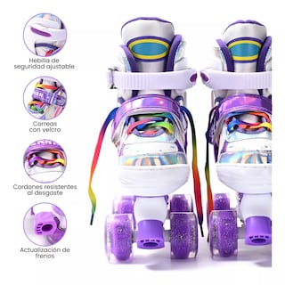Foto 3 | Patines de 4 Ruedas Talla 19.5 Eo Safe Imports Esi-17381 Purpura