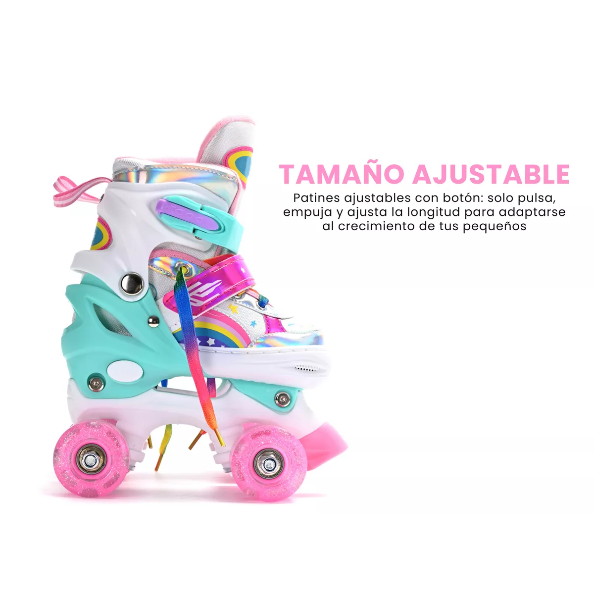 Foto 3 pulgar | Patines de 4 Ruedas Talla 24 Eo Safe Imports Esi-17385 Rosa
