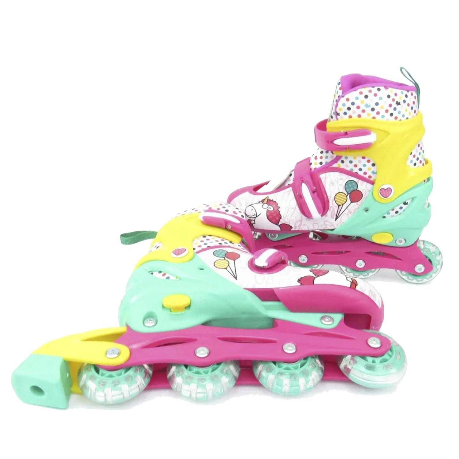 Patines En Linea Led Minions Fluffy Ajustables Infantiles Rosa 19-21